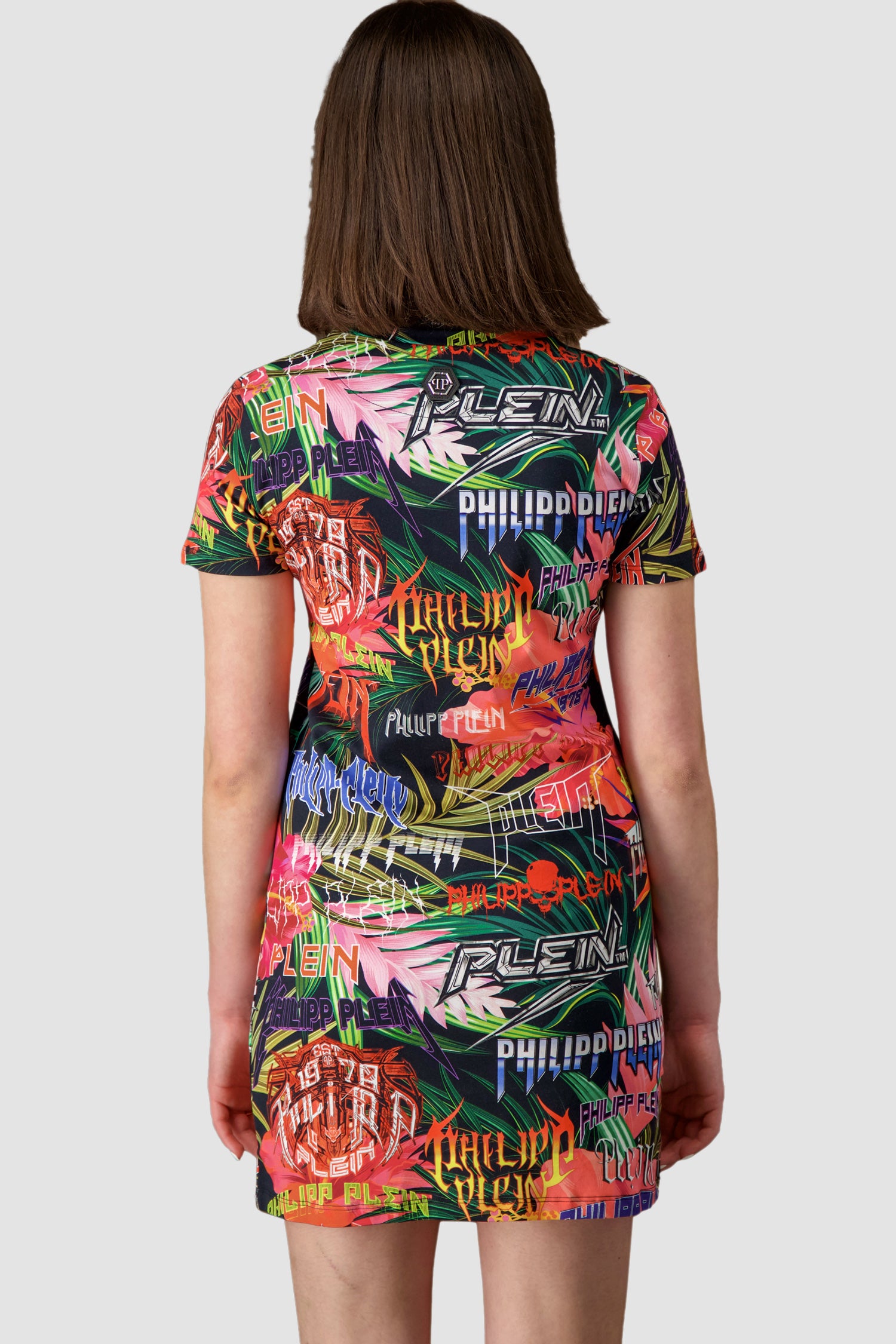 Philipp Plein Multicolor Jungle Rock Short Dress