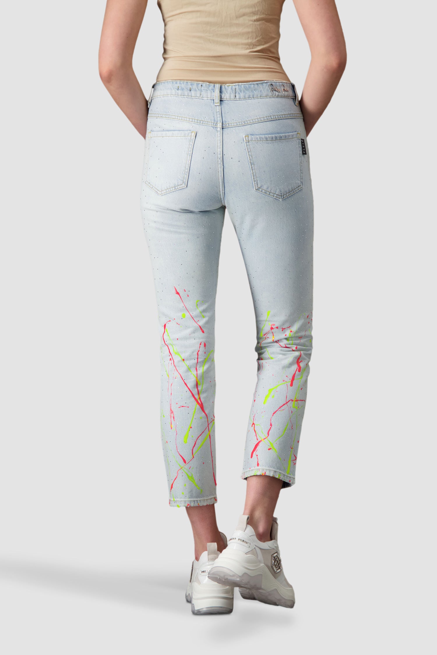 Philipp Plein Hot’n’Cold Boyfriend Crystal Jeans