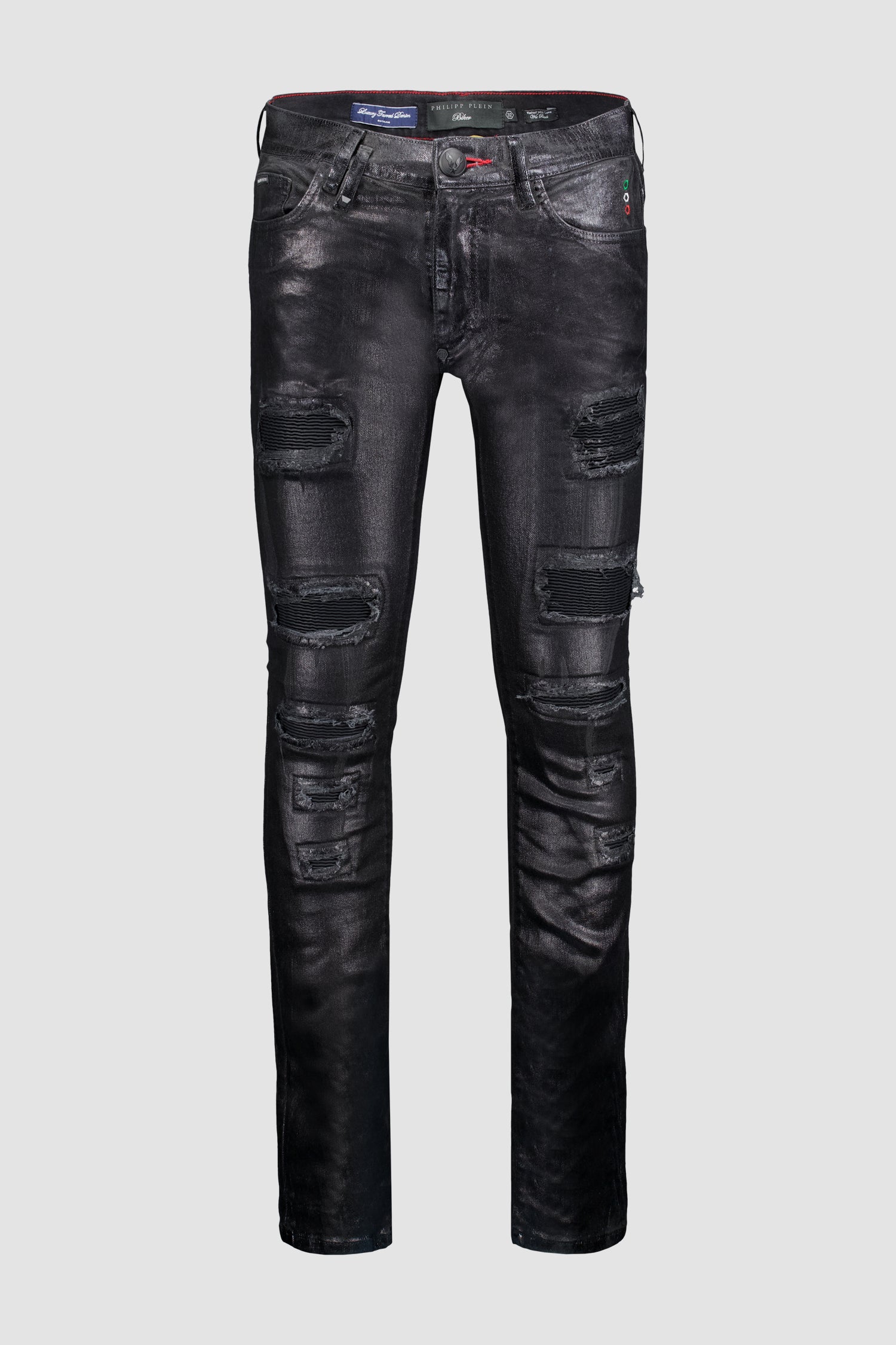 Philipp Plein Black Denim Biker Fit Trousers - Main Image