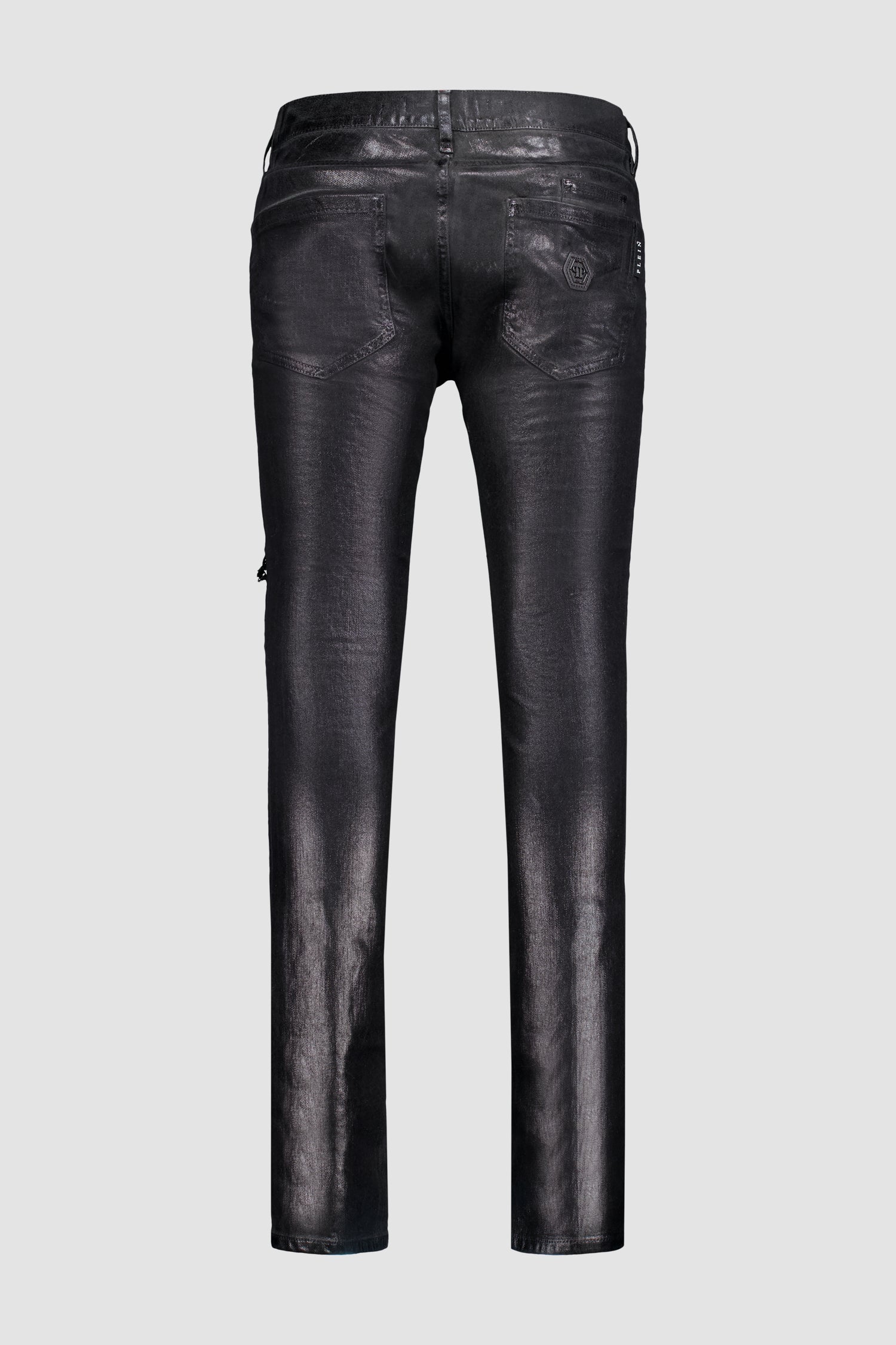 Philipp Plein Black Denim Biker Fit Trousers