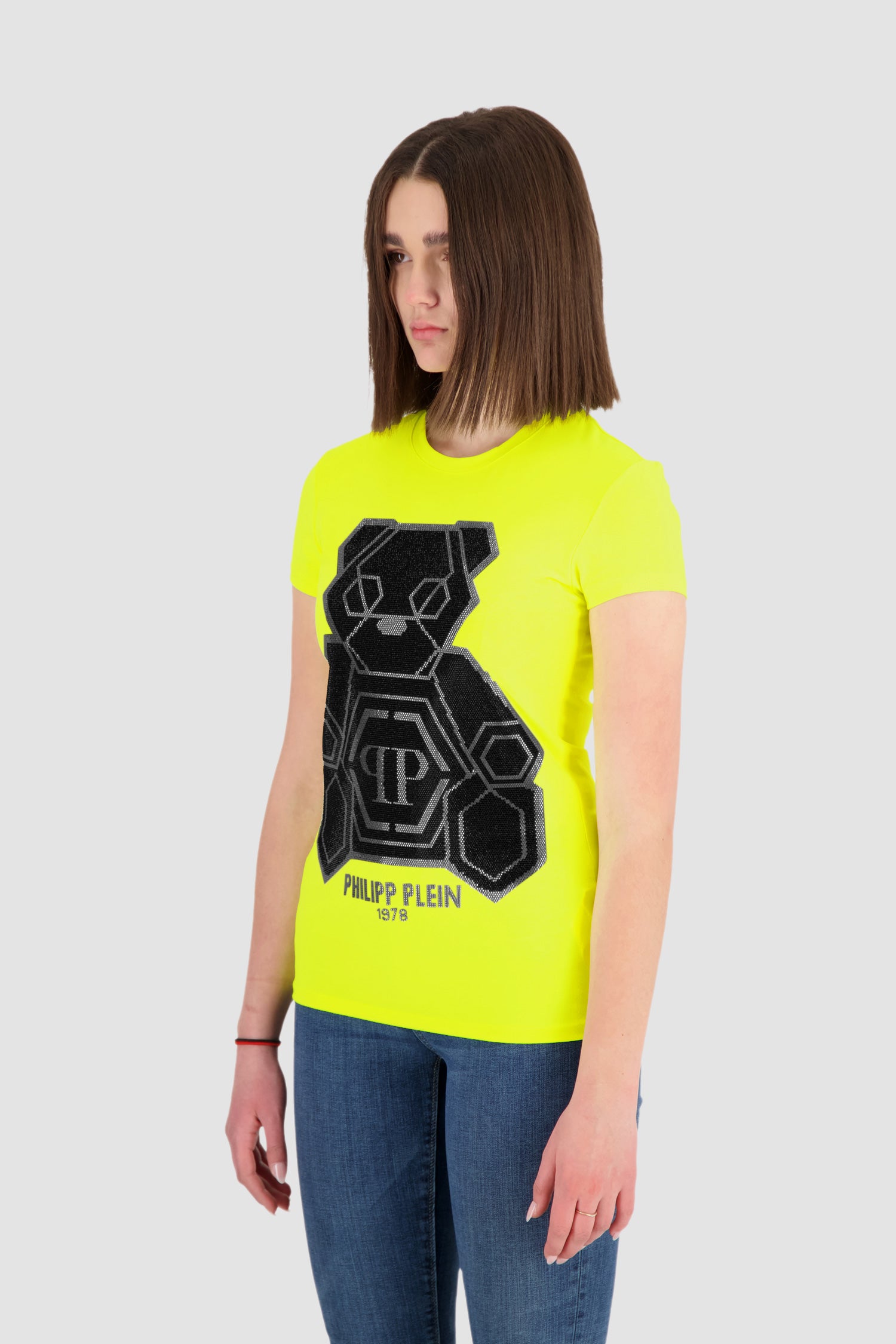 Philipp Plein Yellow Round Neck SS Teddy Bear T-Shirt