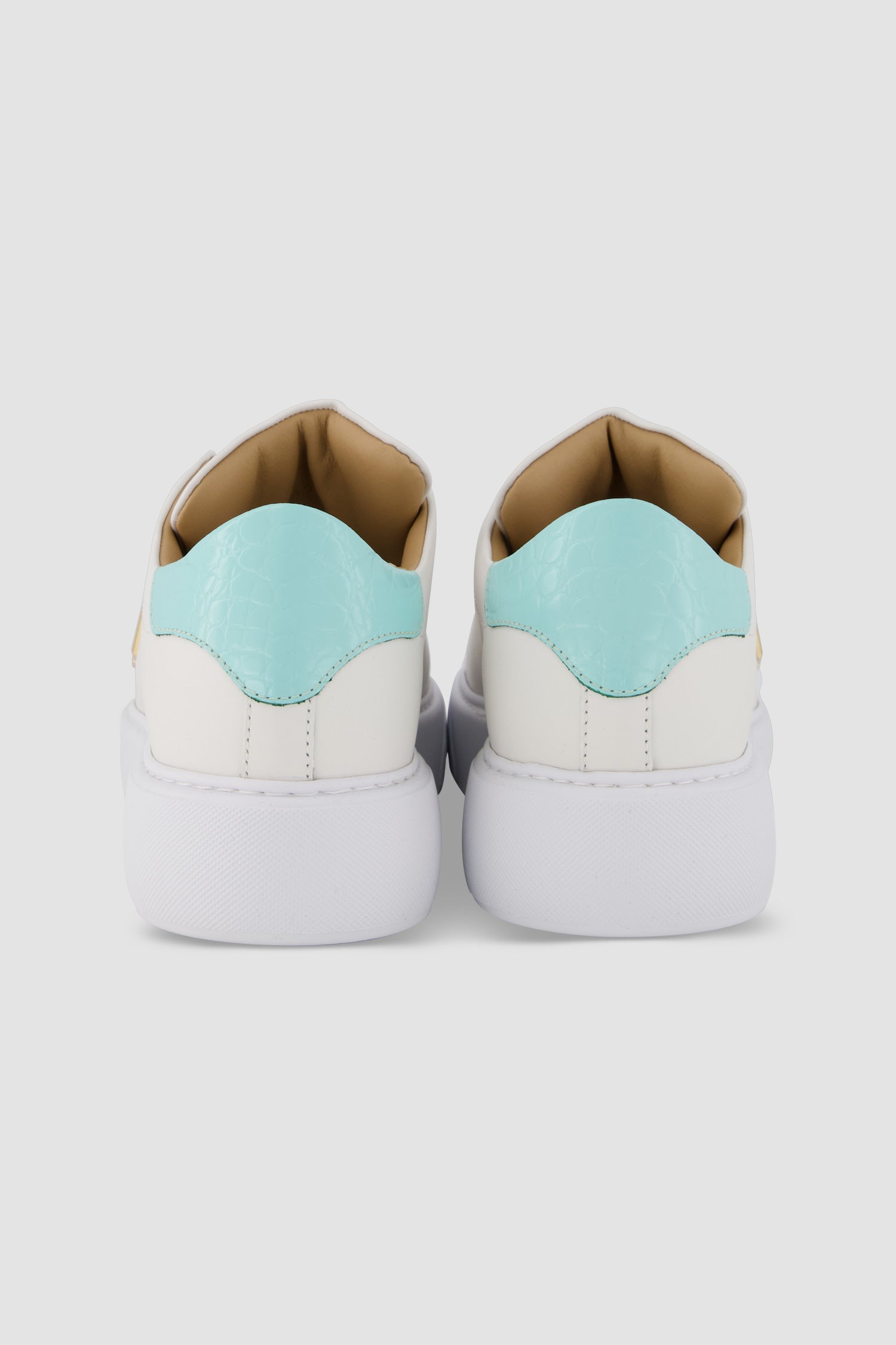 Philipp Plein White/Blue Lo-Top Hexagon Sneakers