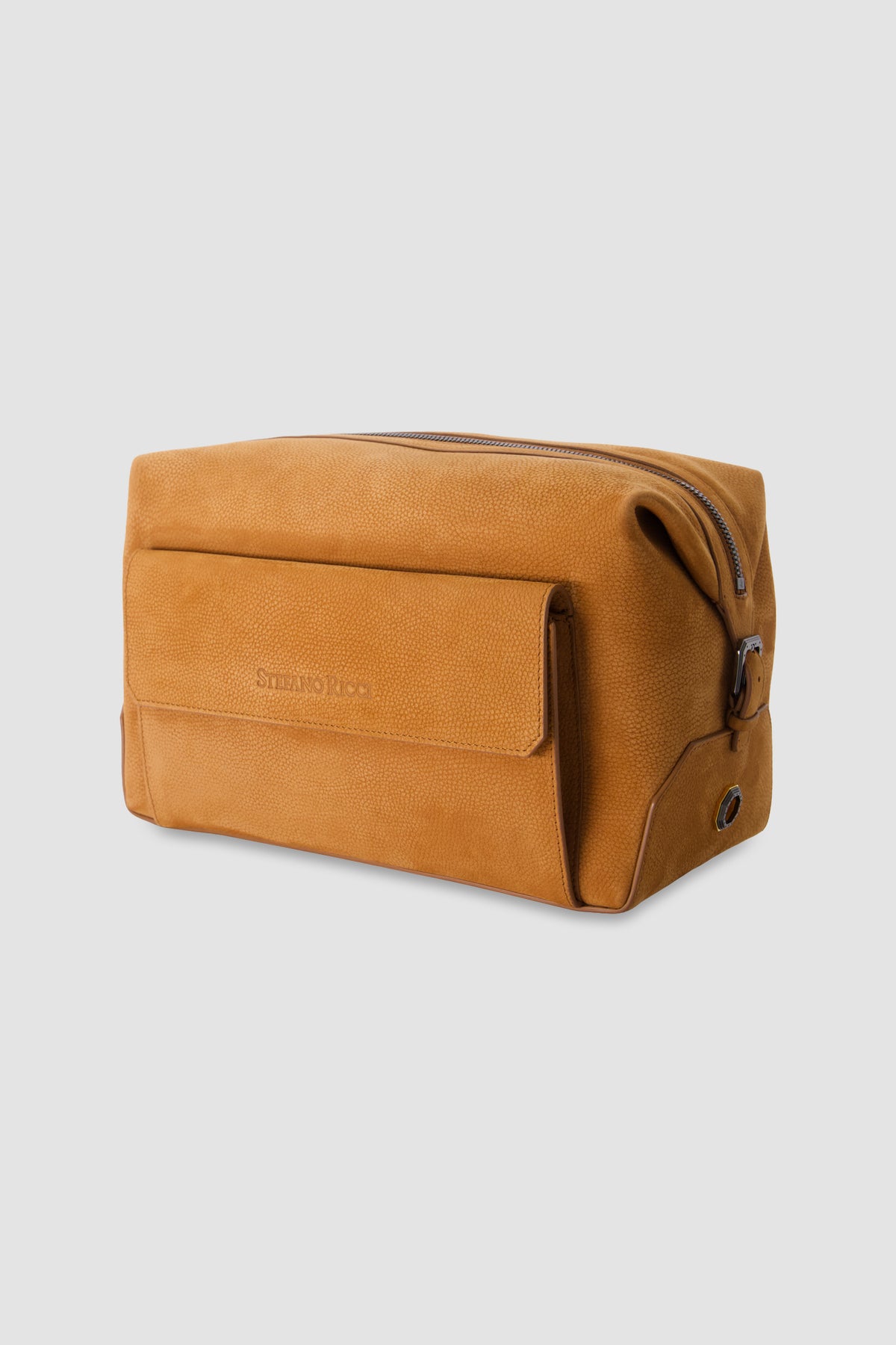 Stefano Ricci Brown Vitello Leather Toiletry Bag
