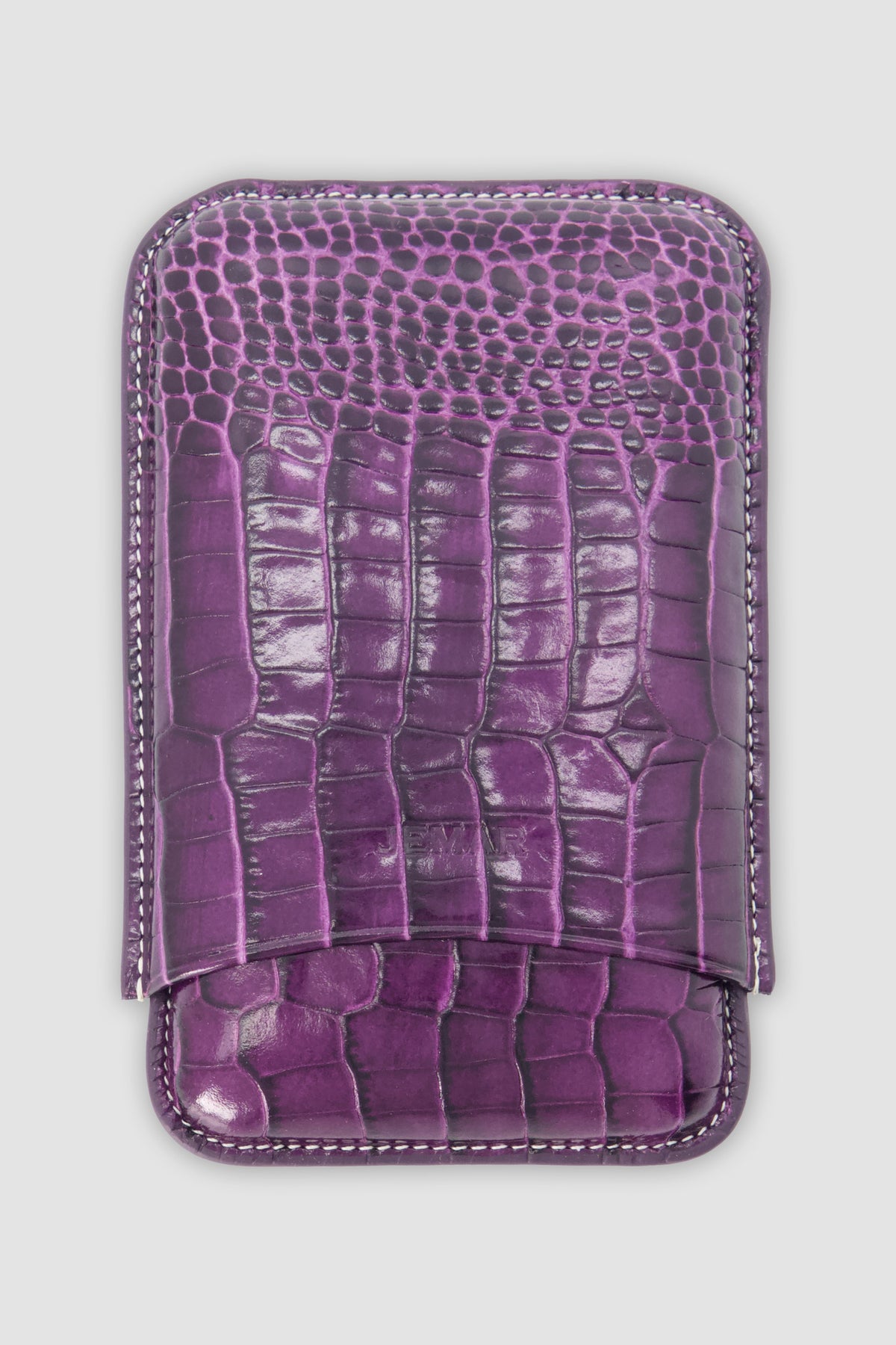 Jemar Purple Triple Embossed Leather Cigar Case