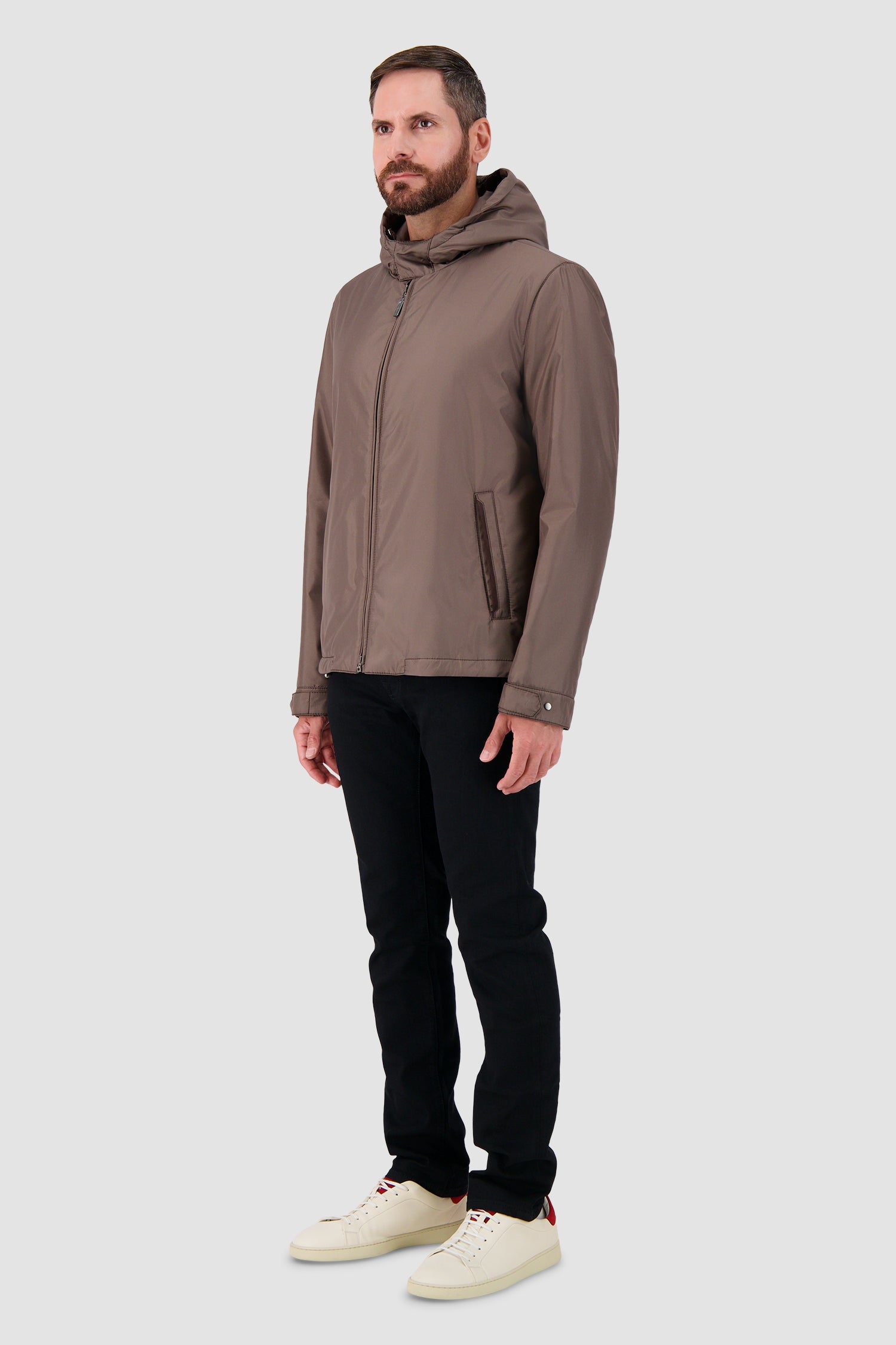 Hettabretz Brown Hooded Technical Jacket