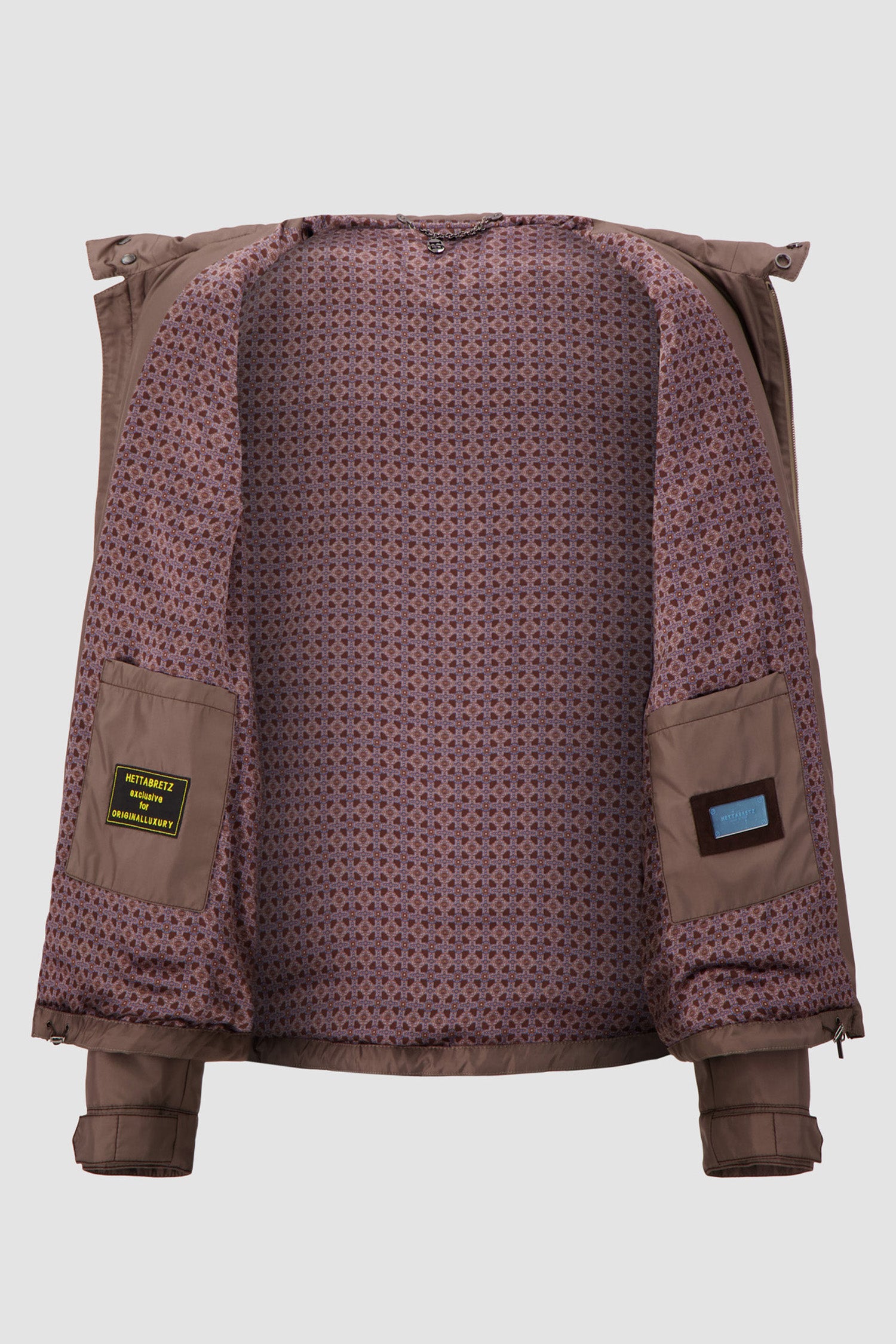 Hettabretz Brown Hooded Technical Jacket
