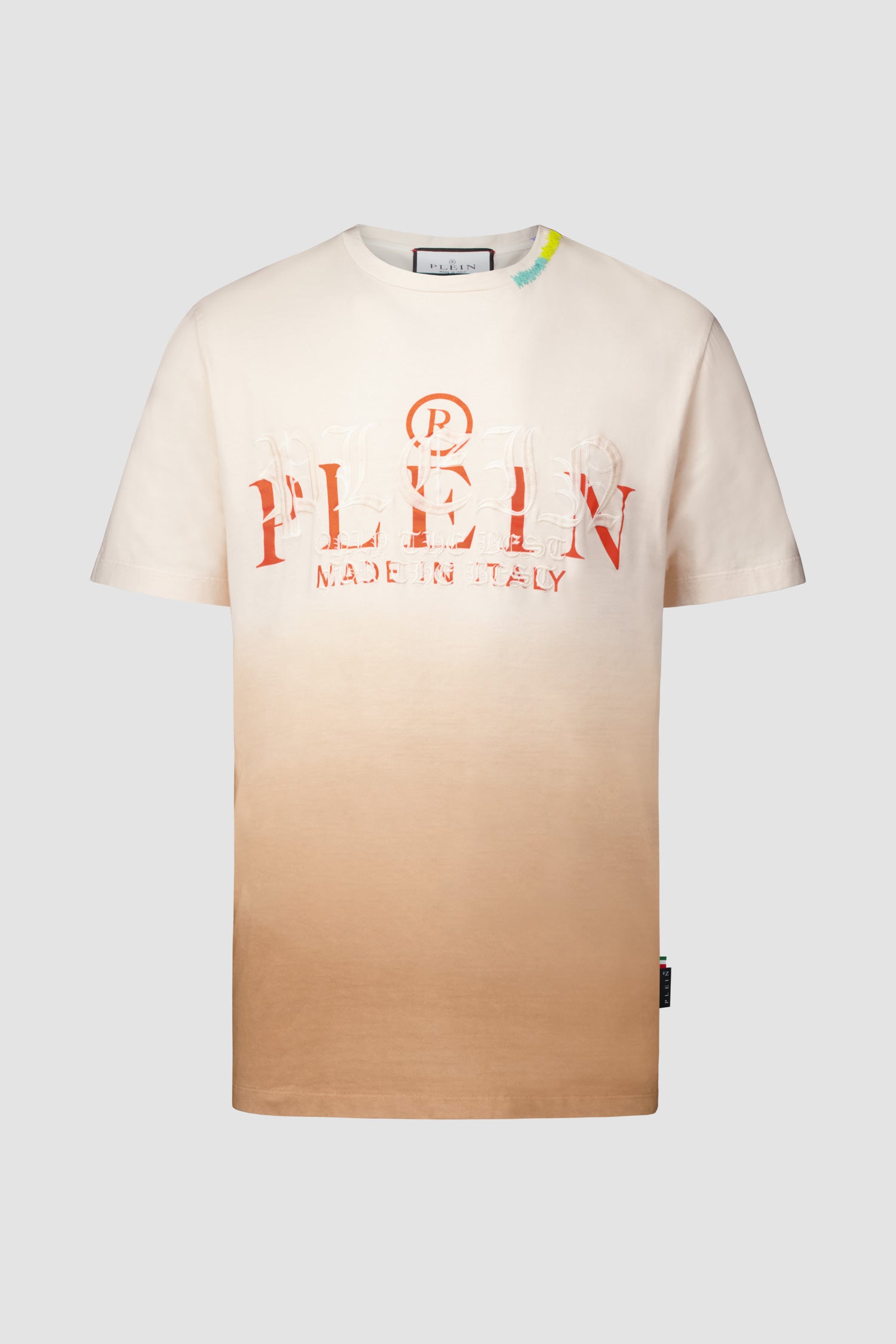 Philipp Plein Beige Round Neck SS Gothic Plein T-Shirt