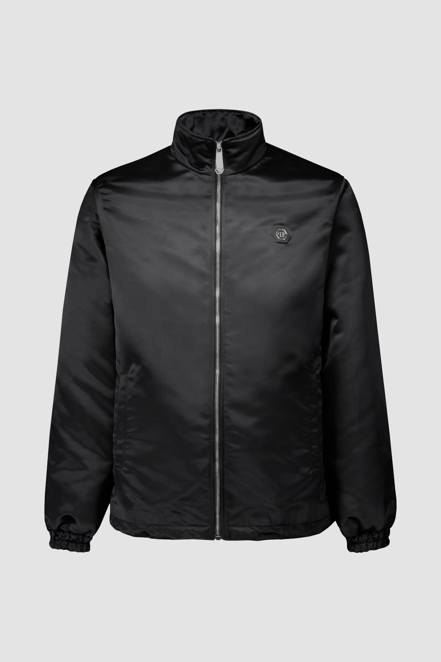 Philipp Plein Black Satin Windbreaker