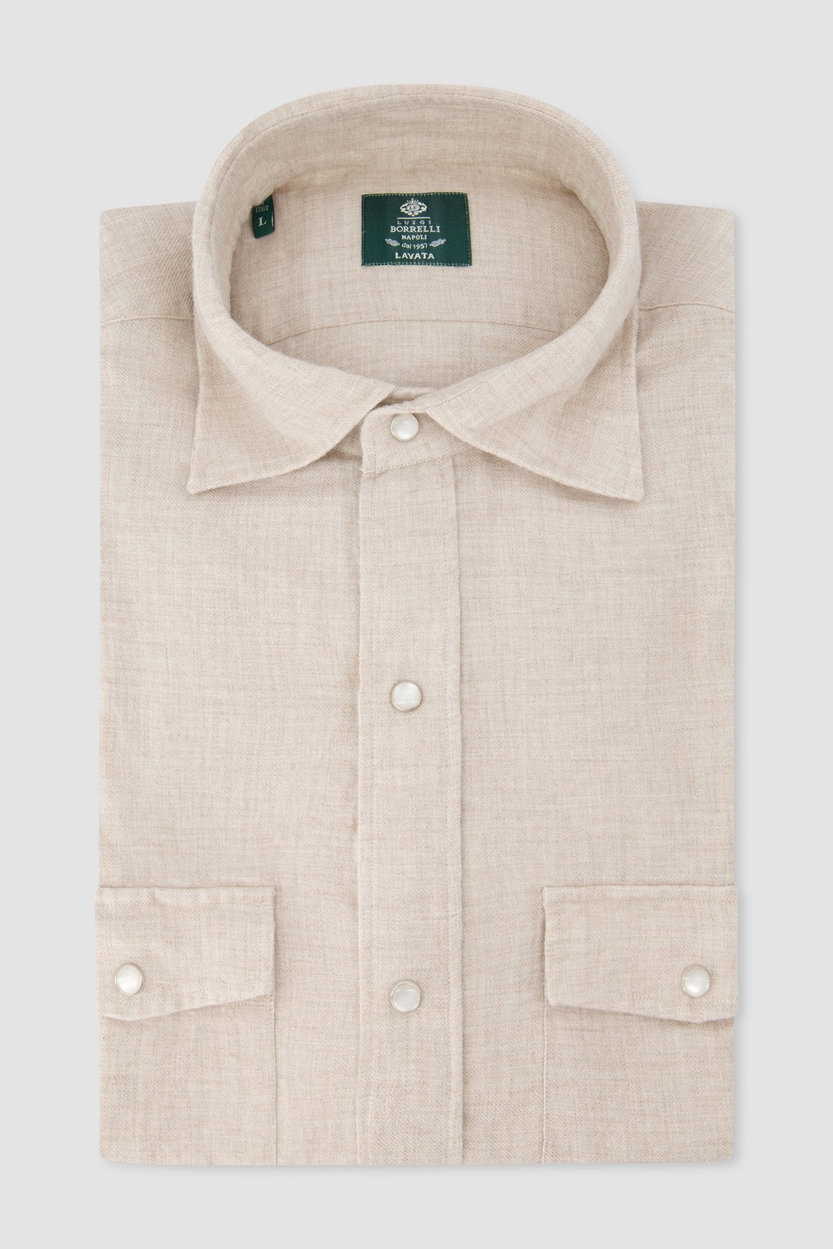 Luigi Borrelli Beige Cotton Shirt