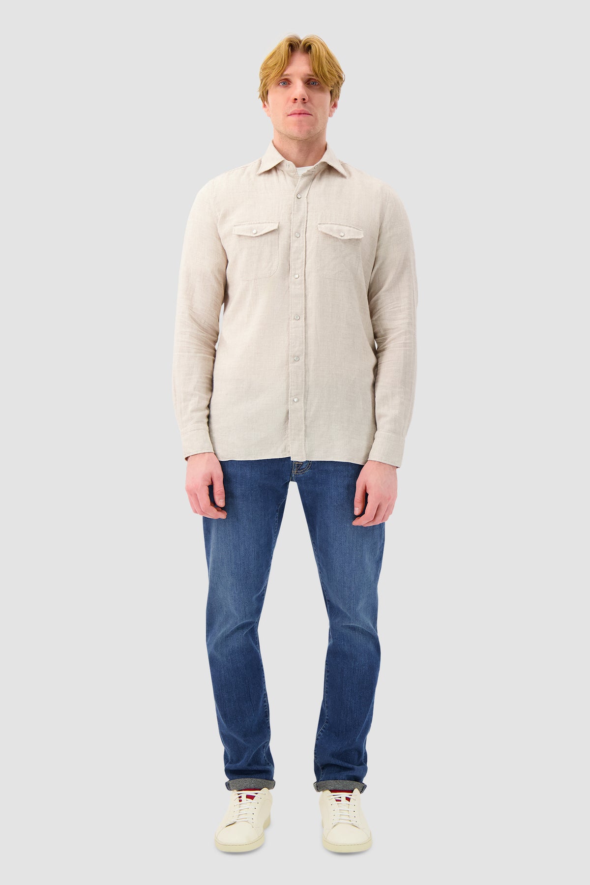Luigi Borrelli Beige Cotton Shirt