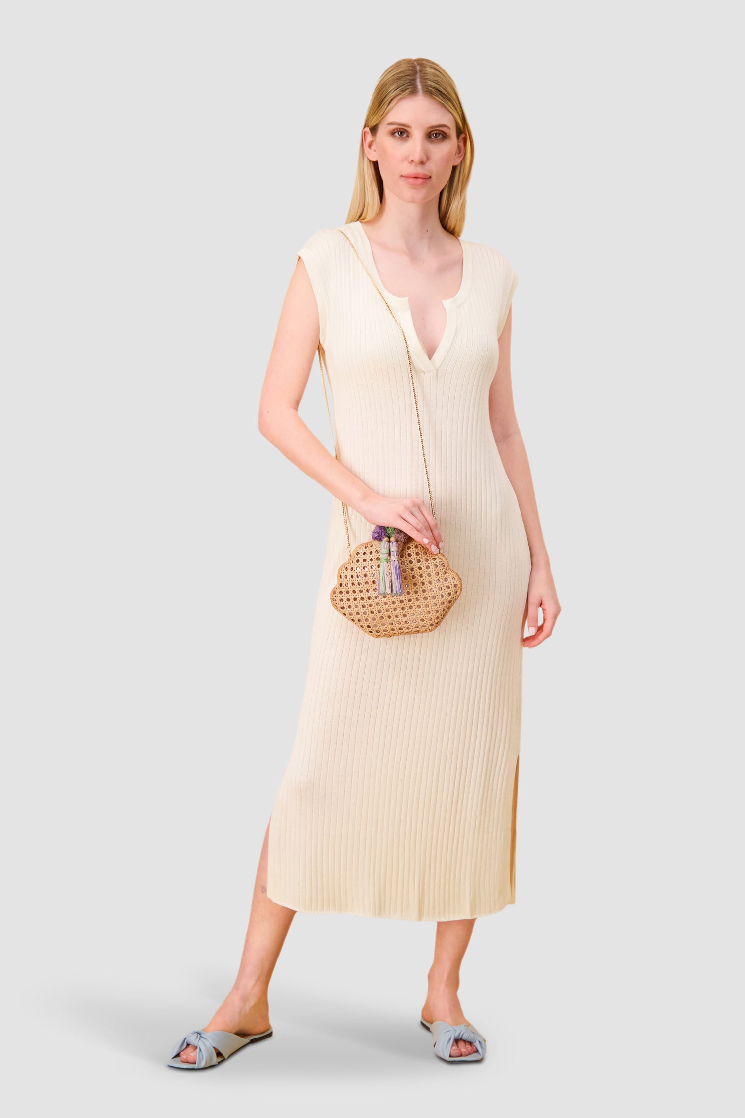 Serpui Light Honey Bela Shell Clutch