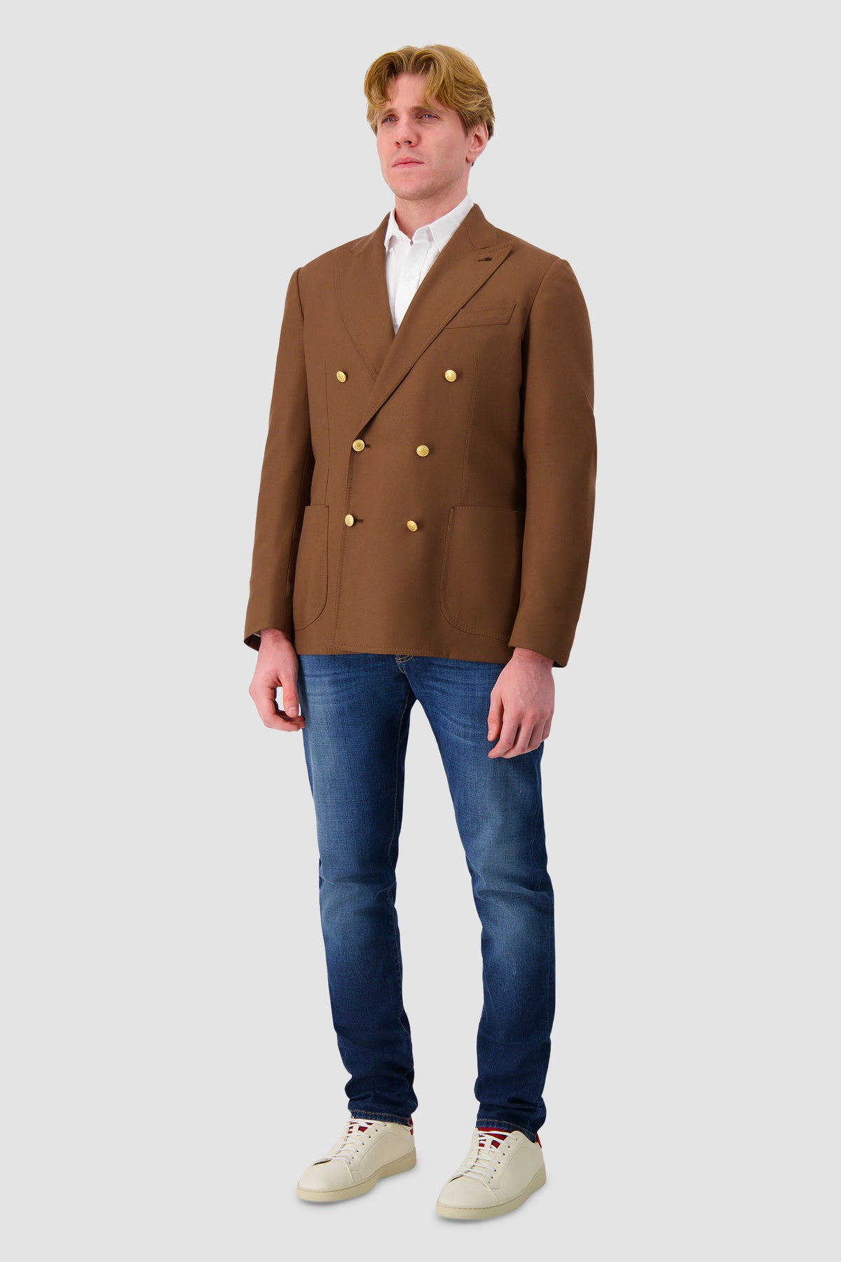 Luigi Borrelli Brown Wool/Cashmere Blazer