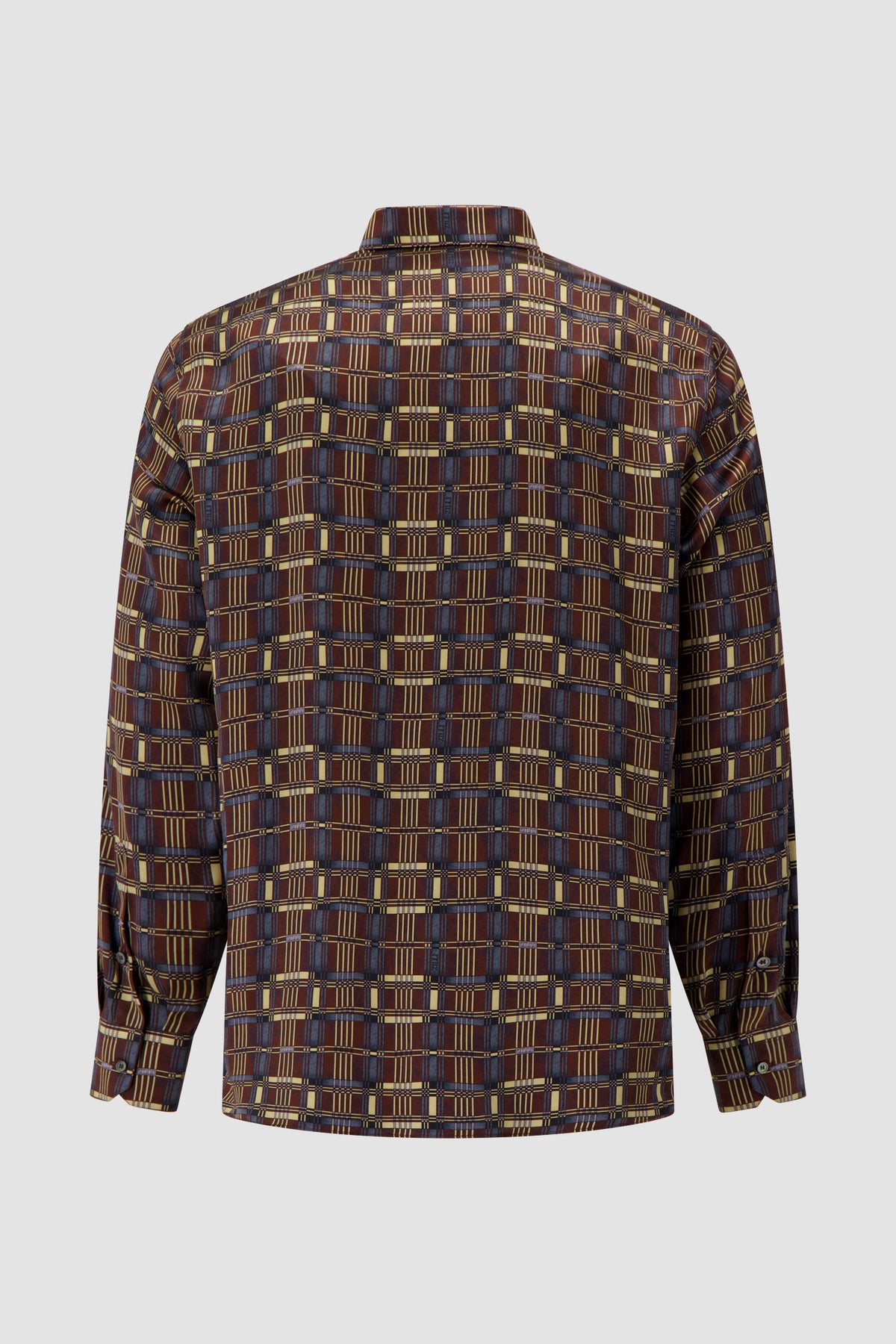 Zilli Brown Print Silk Dress Shirt