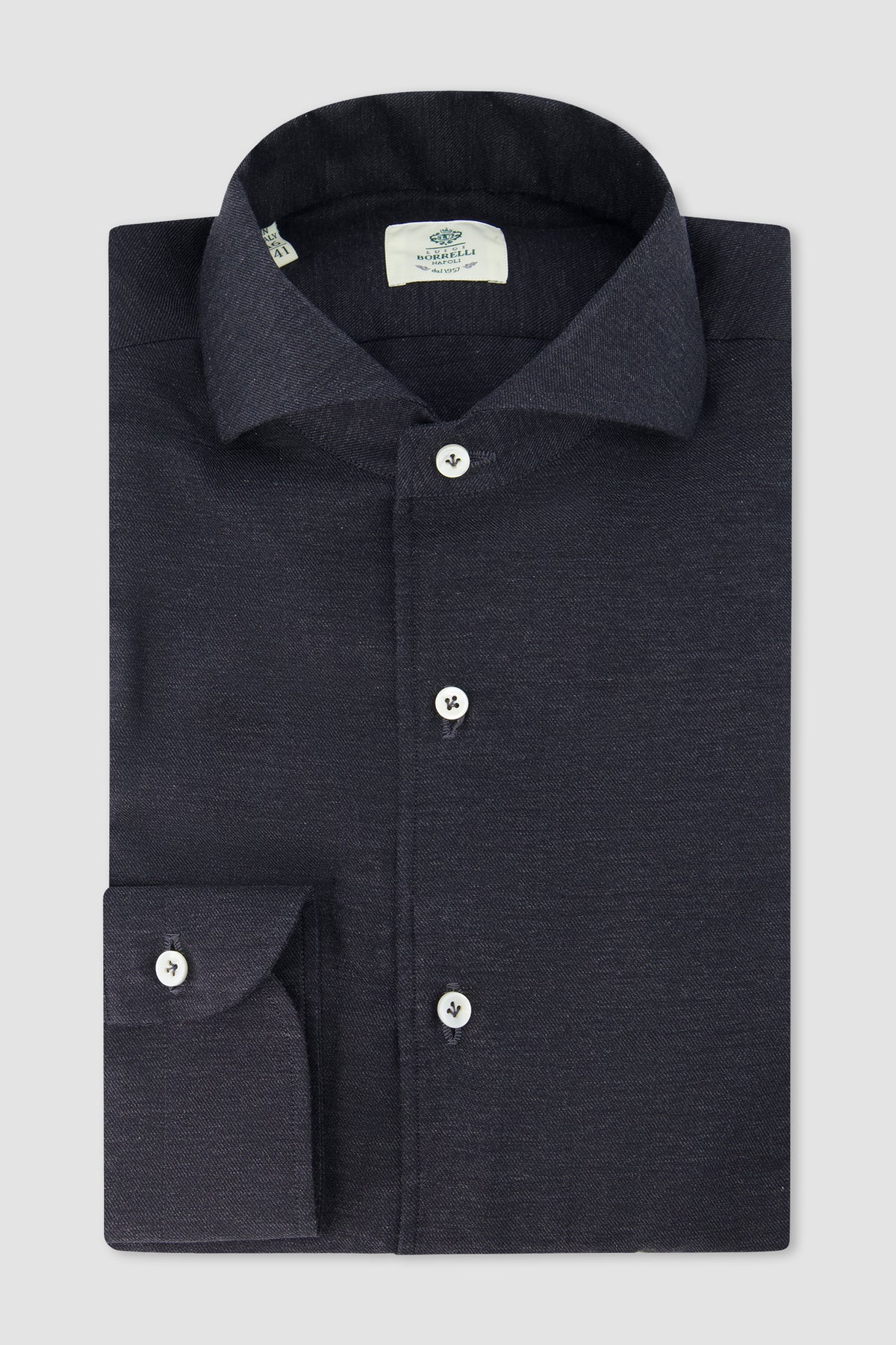 Luigi Borrelli Charcoal Cotton Shirt
