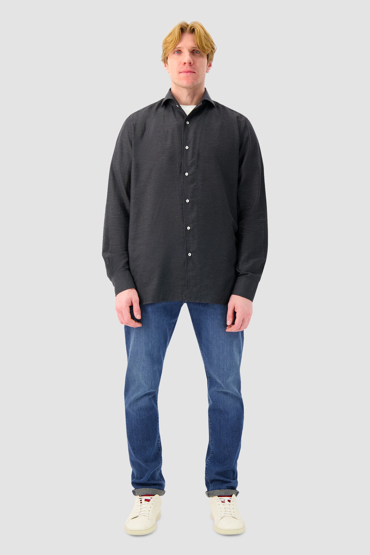 Luigi Borrelli Charcoal Cotton Shirt