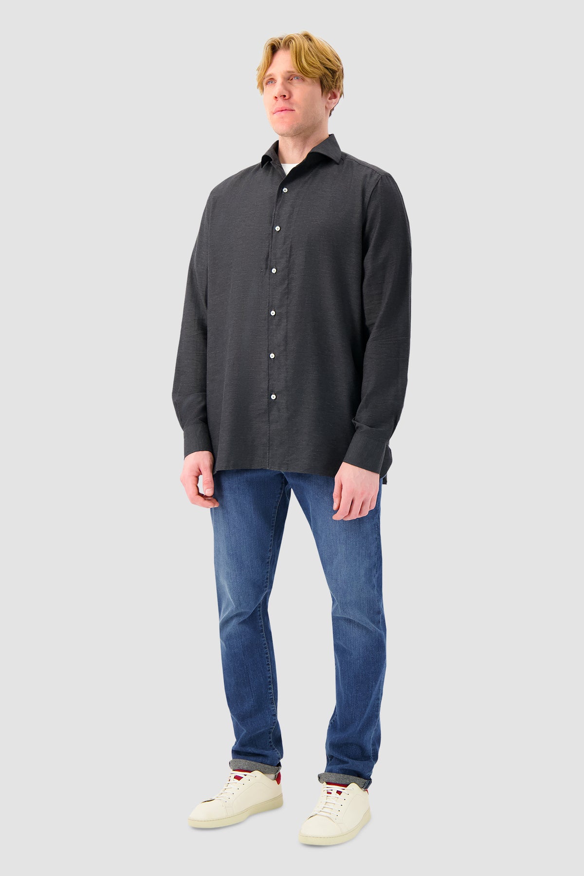 Luigi Borrelli Charcoal Cotton Shirt