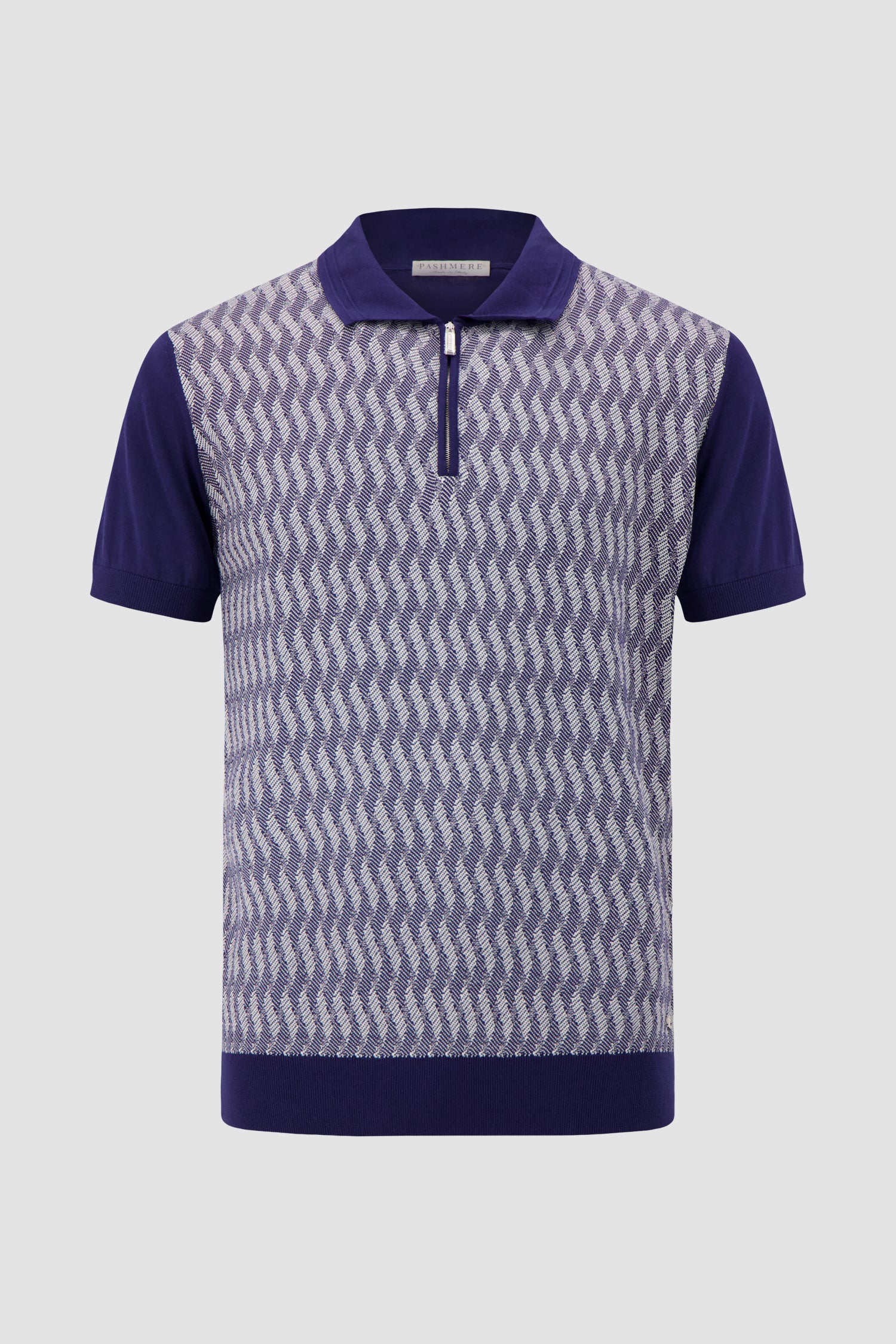 Pashmere Navy/White Zip Polo