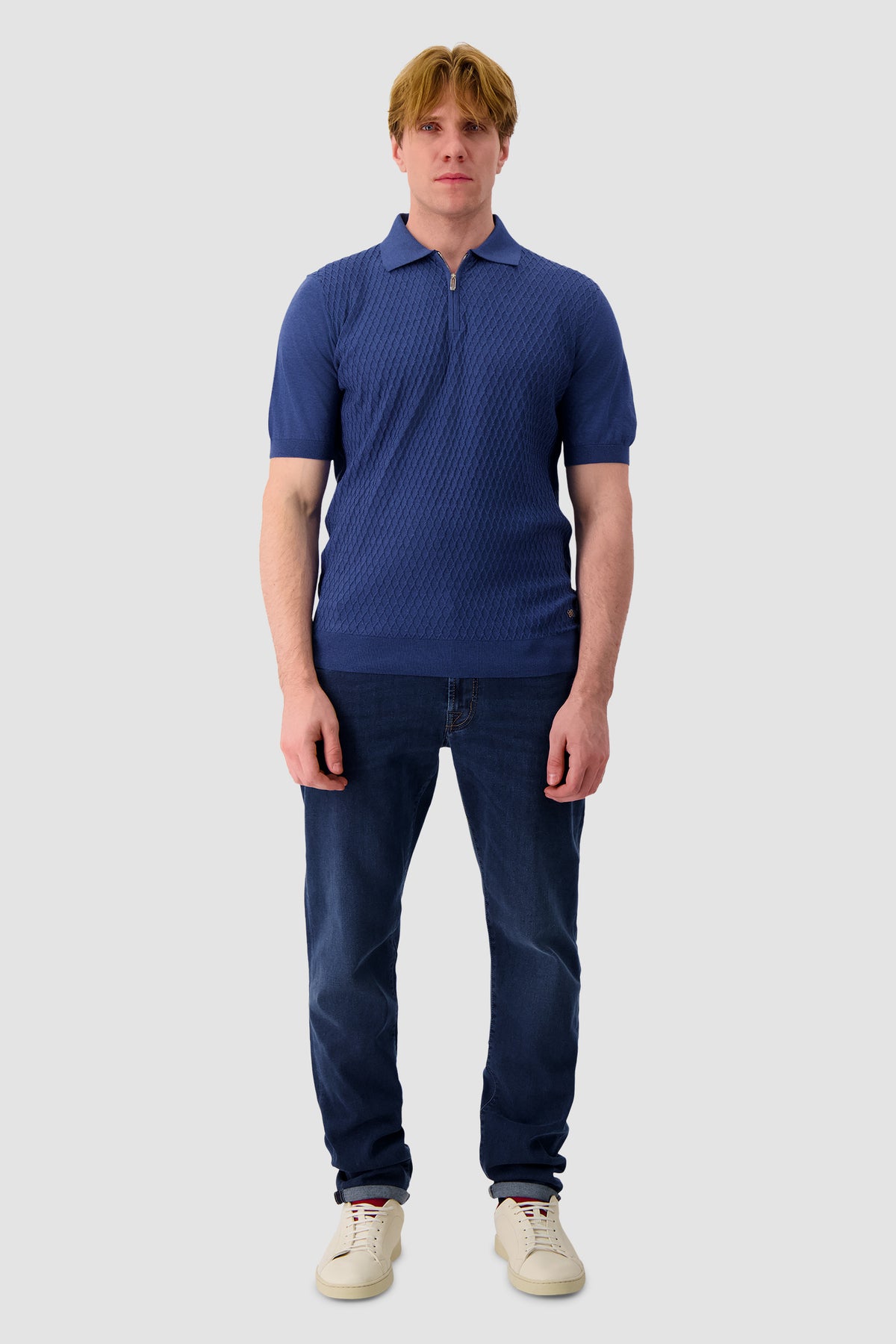 Pashmere Blue Textured Polo