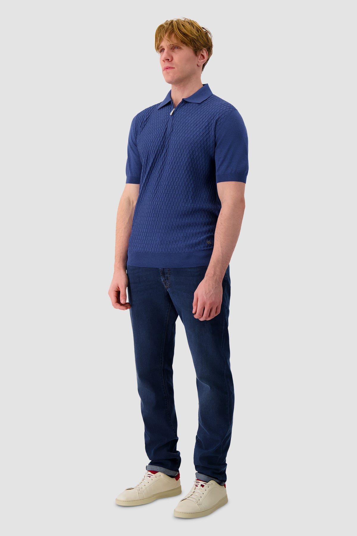 Pashmere Blue Textured Polo