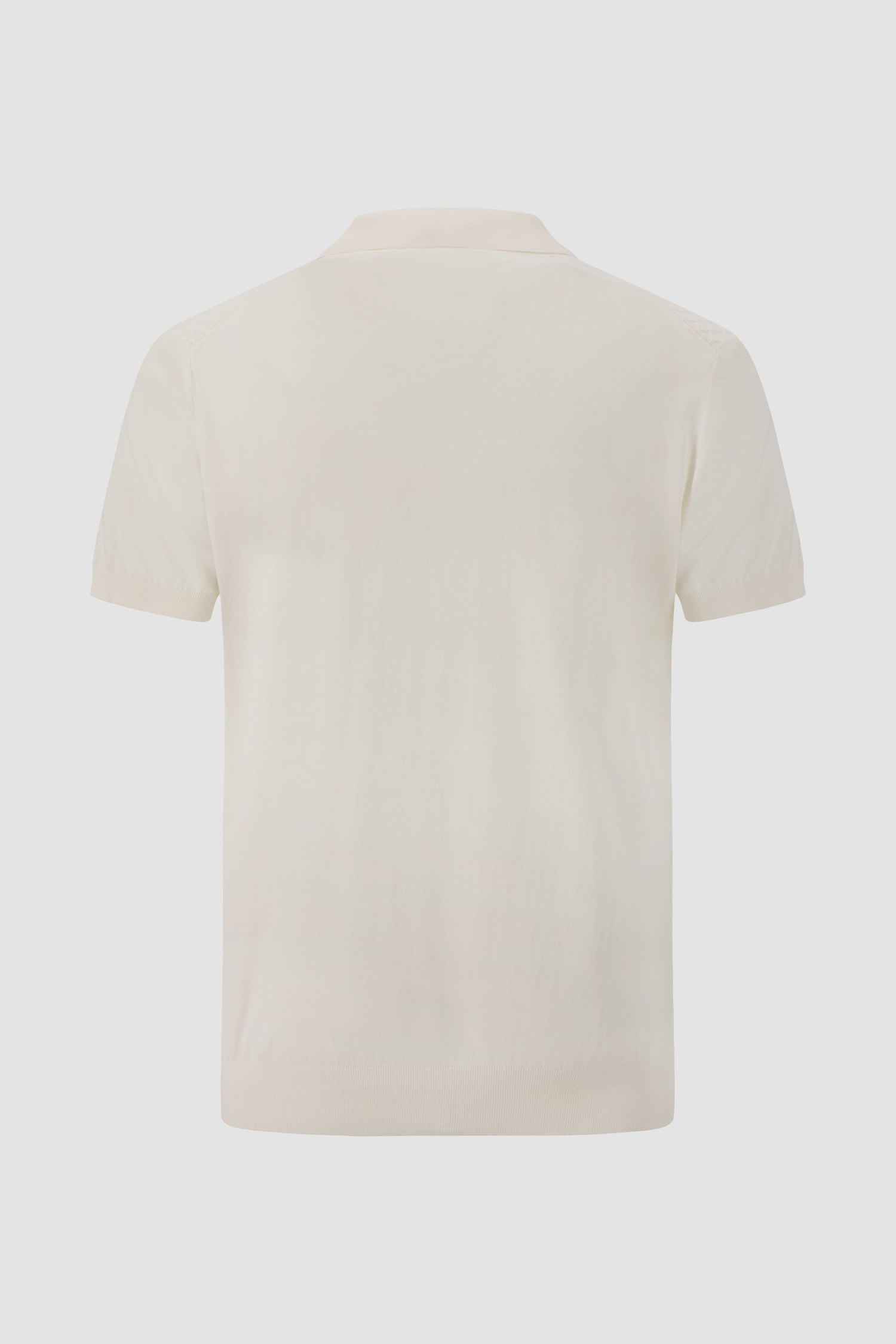 Pashmere White Textured Zip Polo