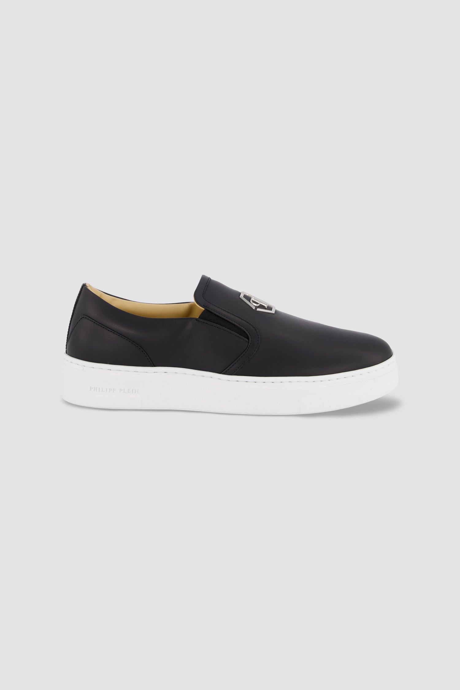 Philipp Plein Black Hexagon Slip-Ons