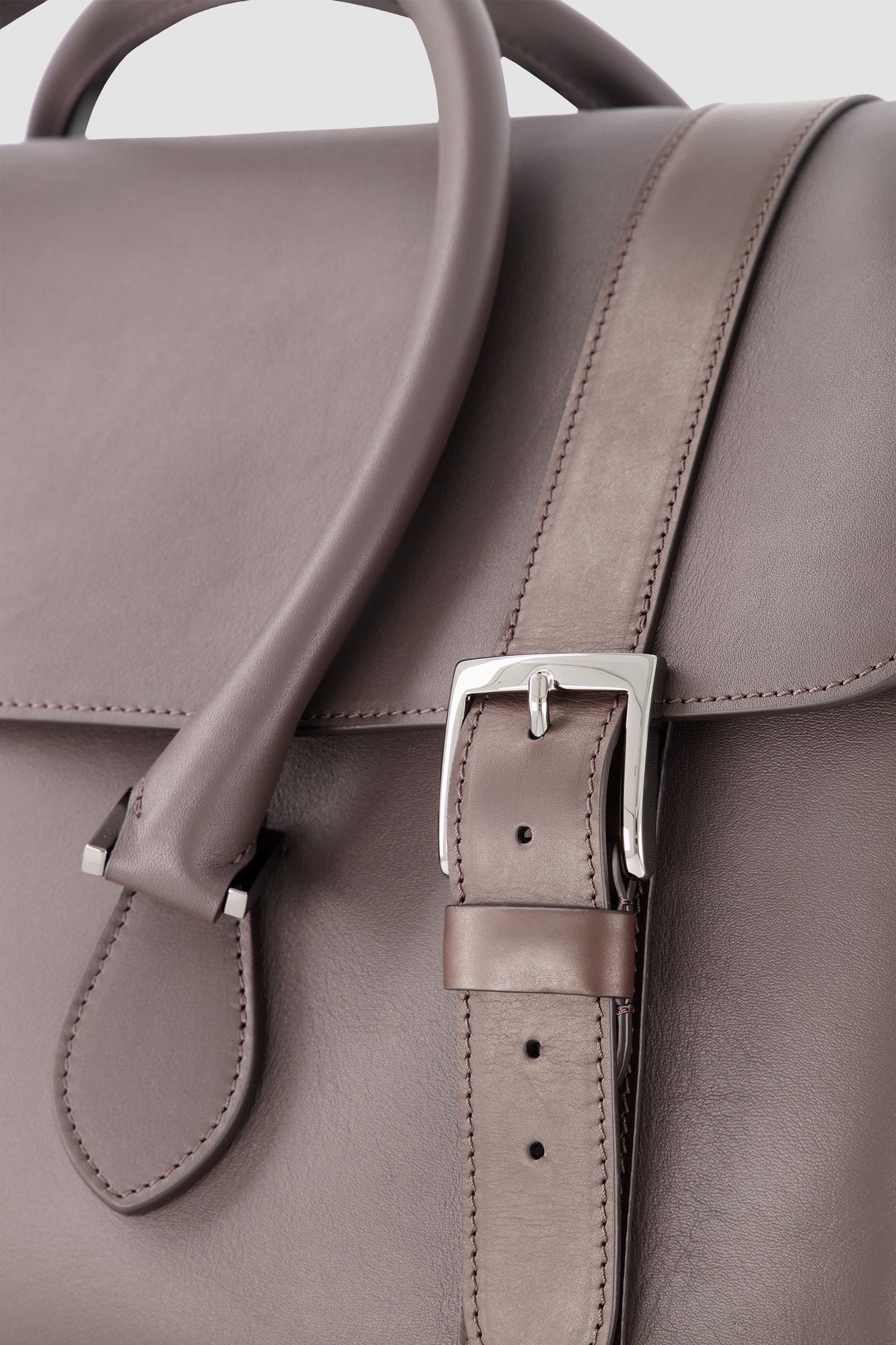 Kiton Dark Brown Calfskin Shopper Bag