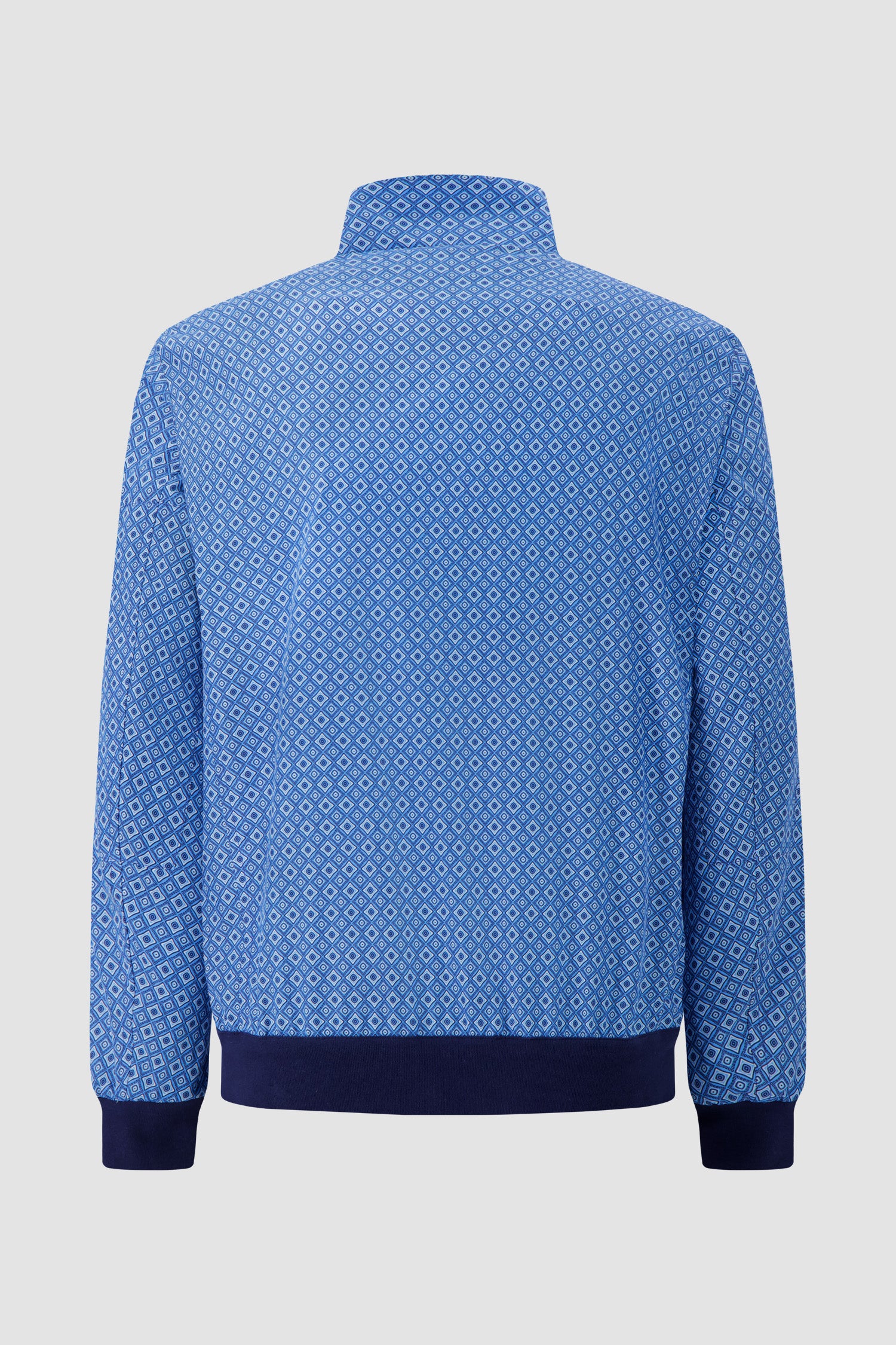 Veste zippée Kiton à imprimé géométrique bleu