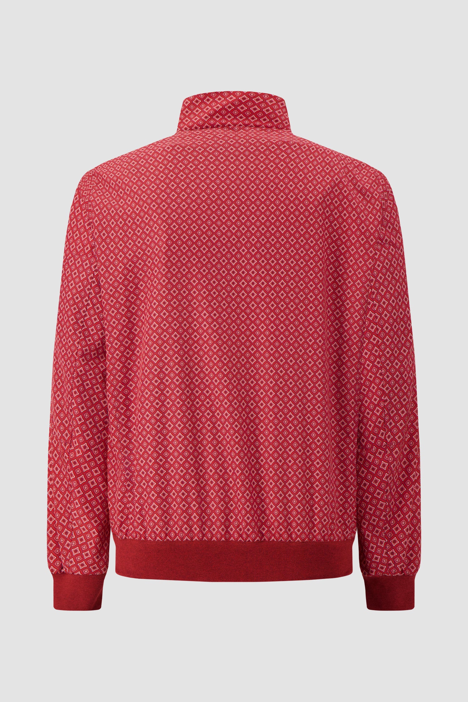 Kiton Red Geometric Print Zip Jacket