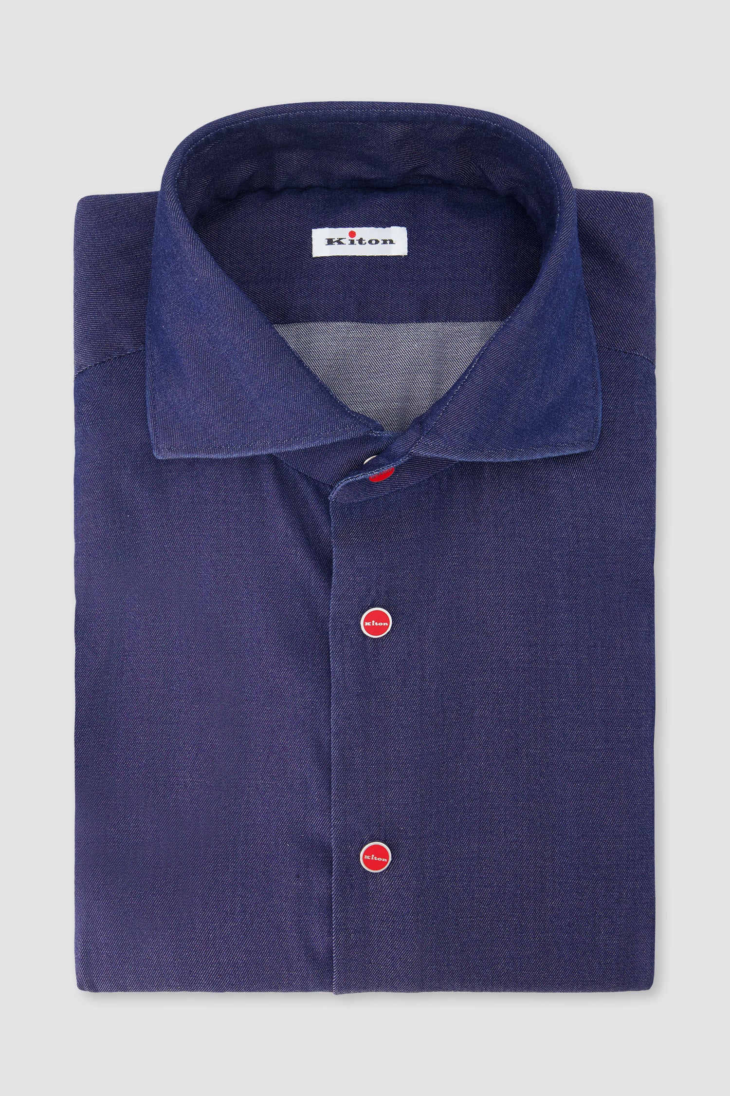 Kiton Blue Denim Shirt