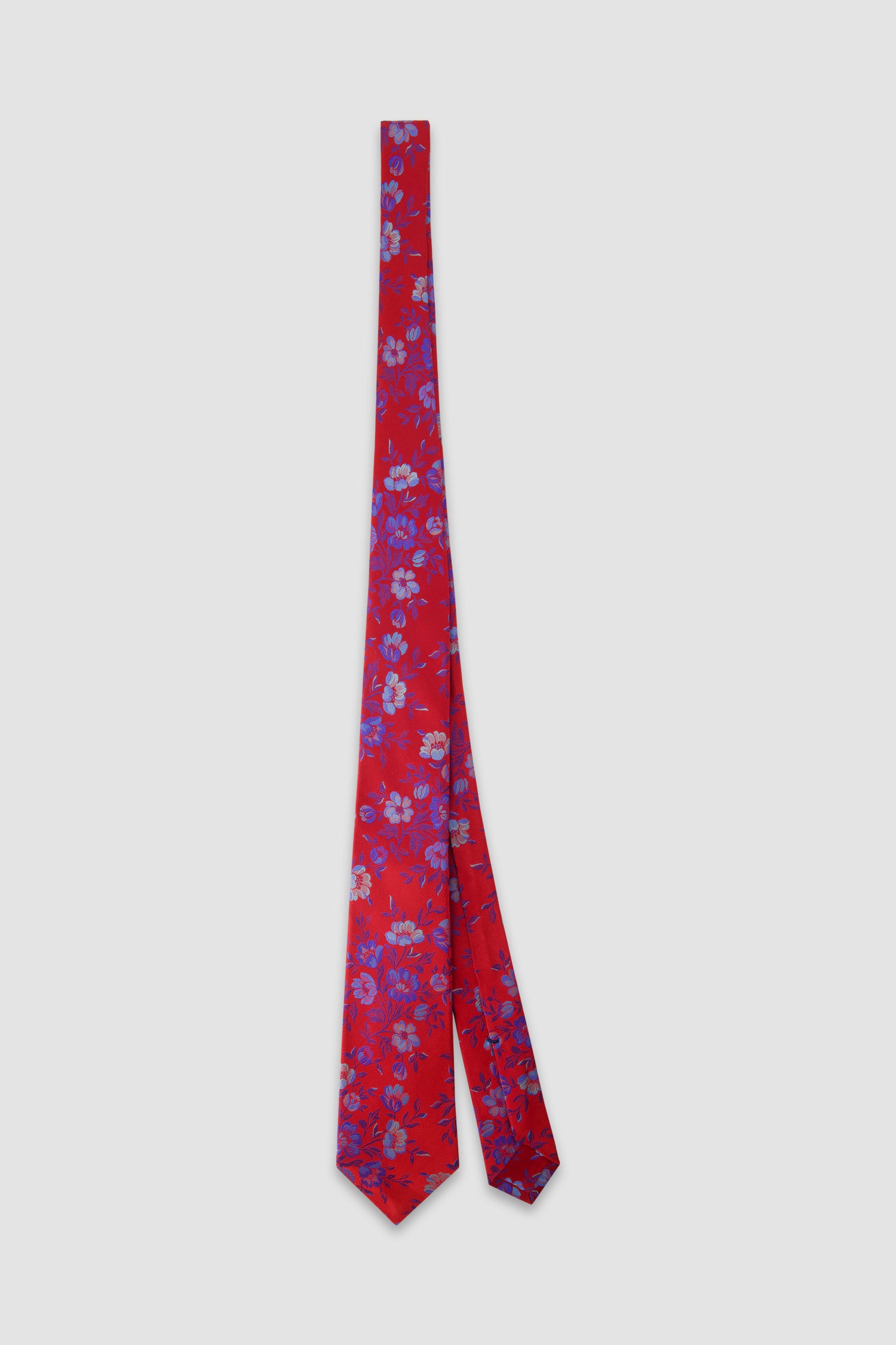 Kiton Red Silk Floral Tie