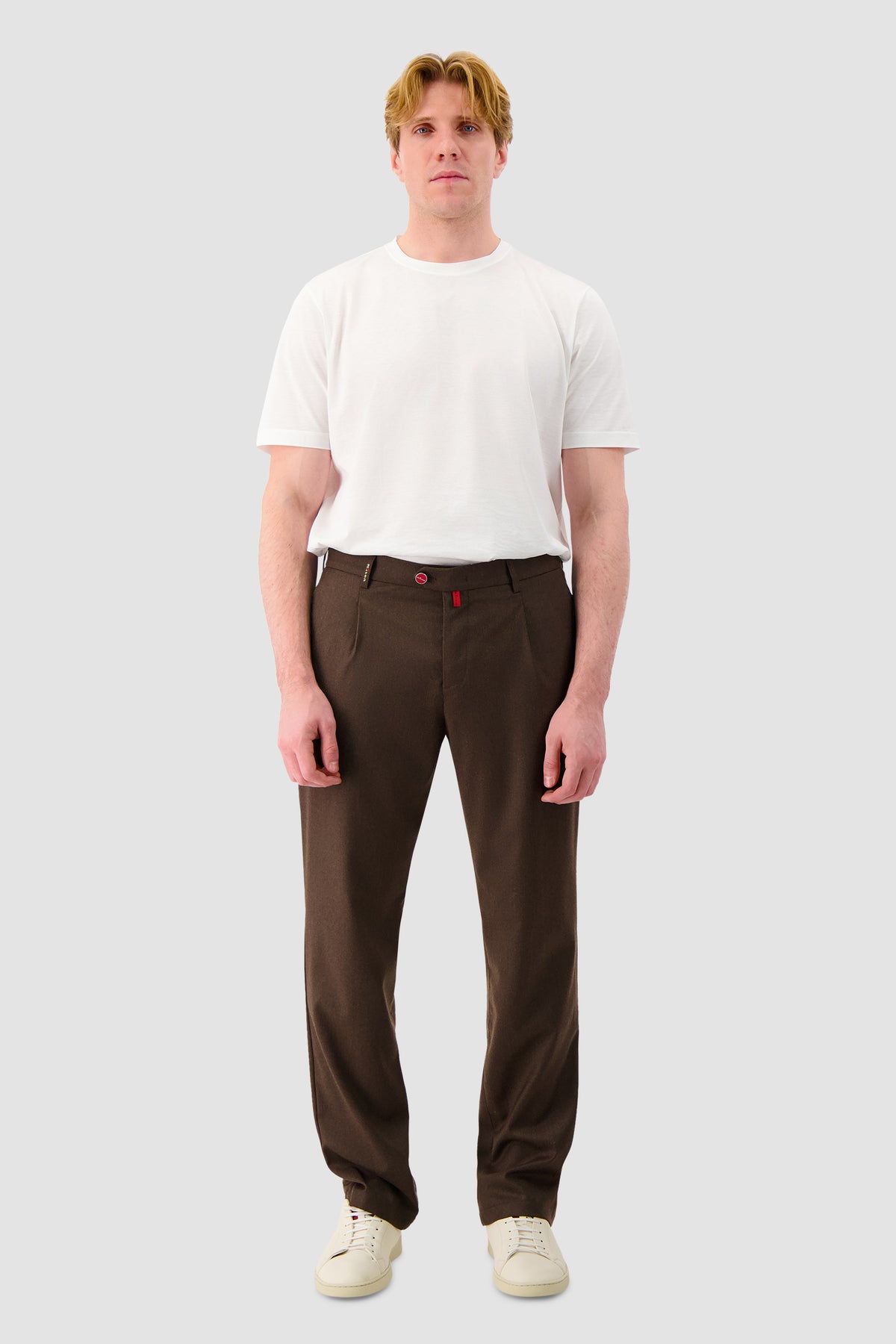 Kiton Brown Wool Trousers
