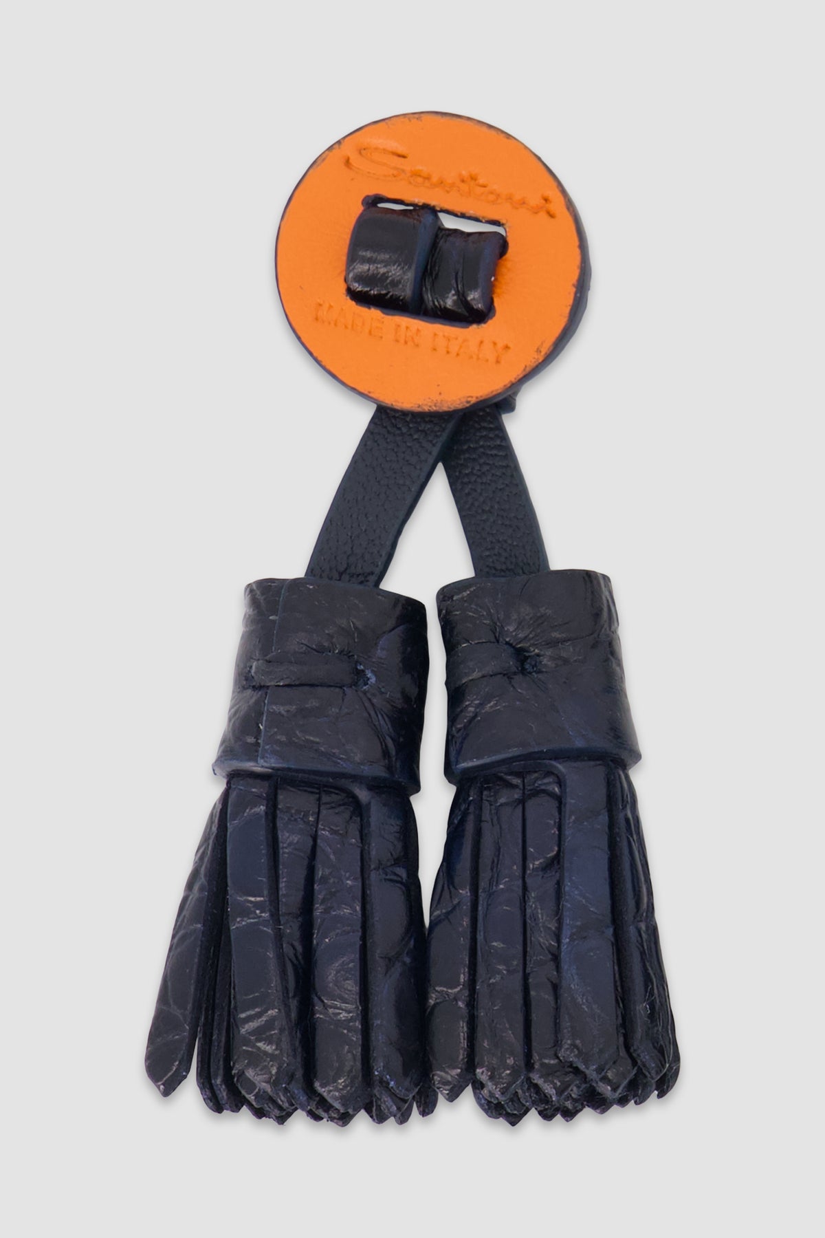 Santoni Navy Loafer Tassels