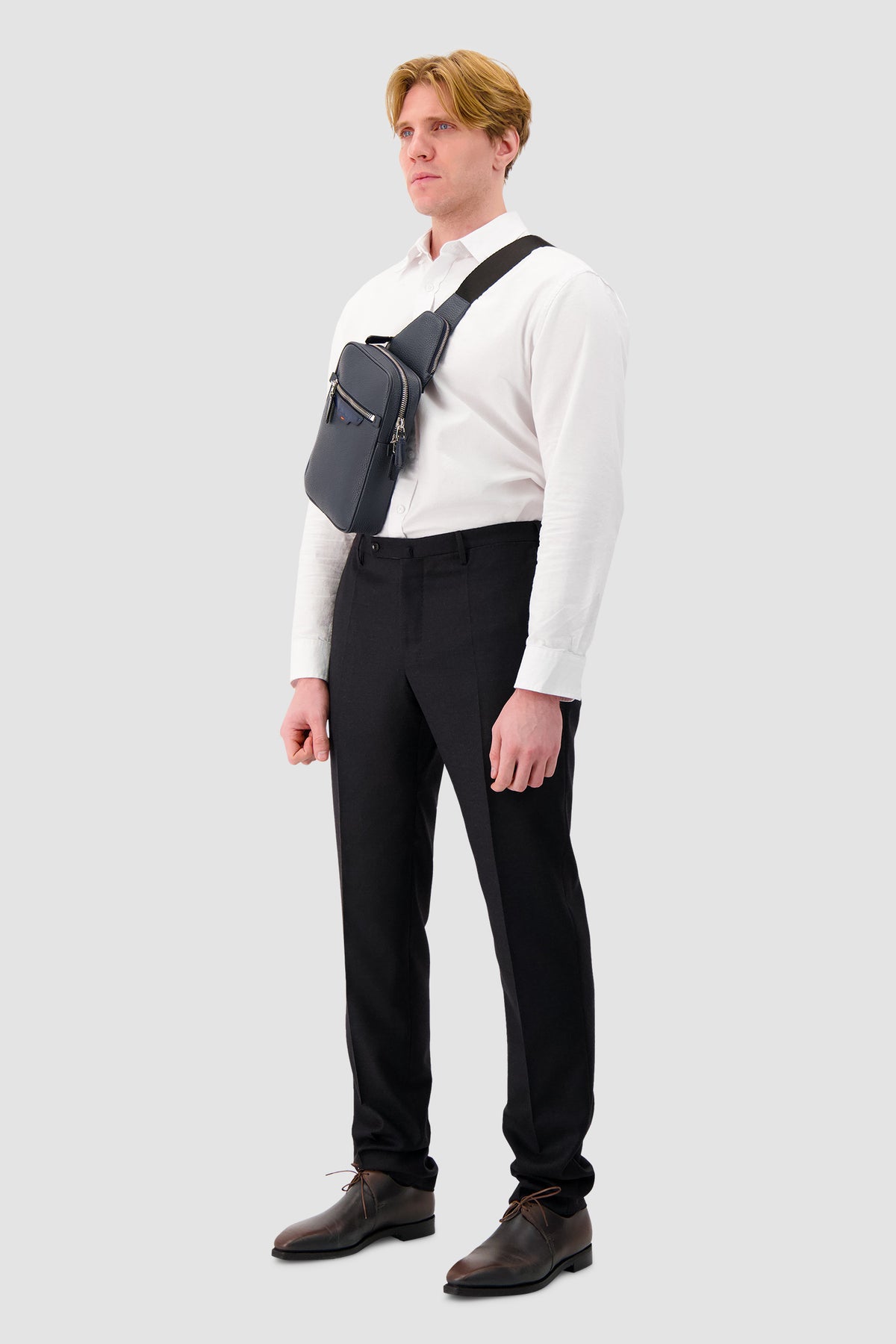 Santoni Navy Leather Cross-body Bag