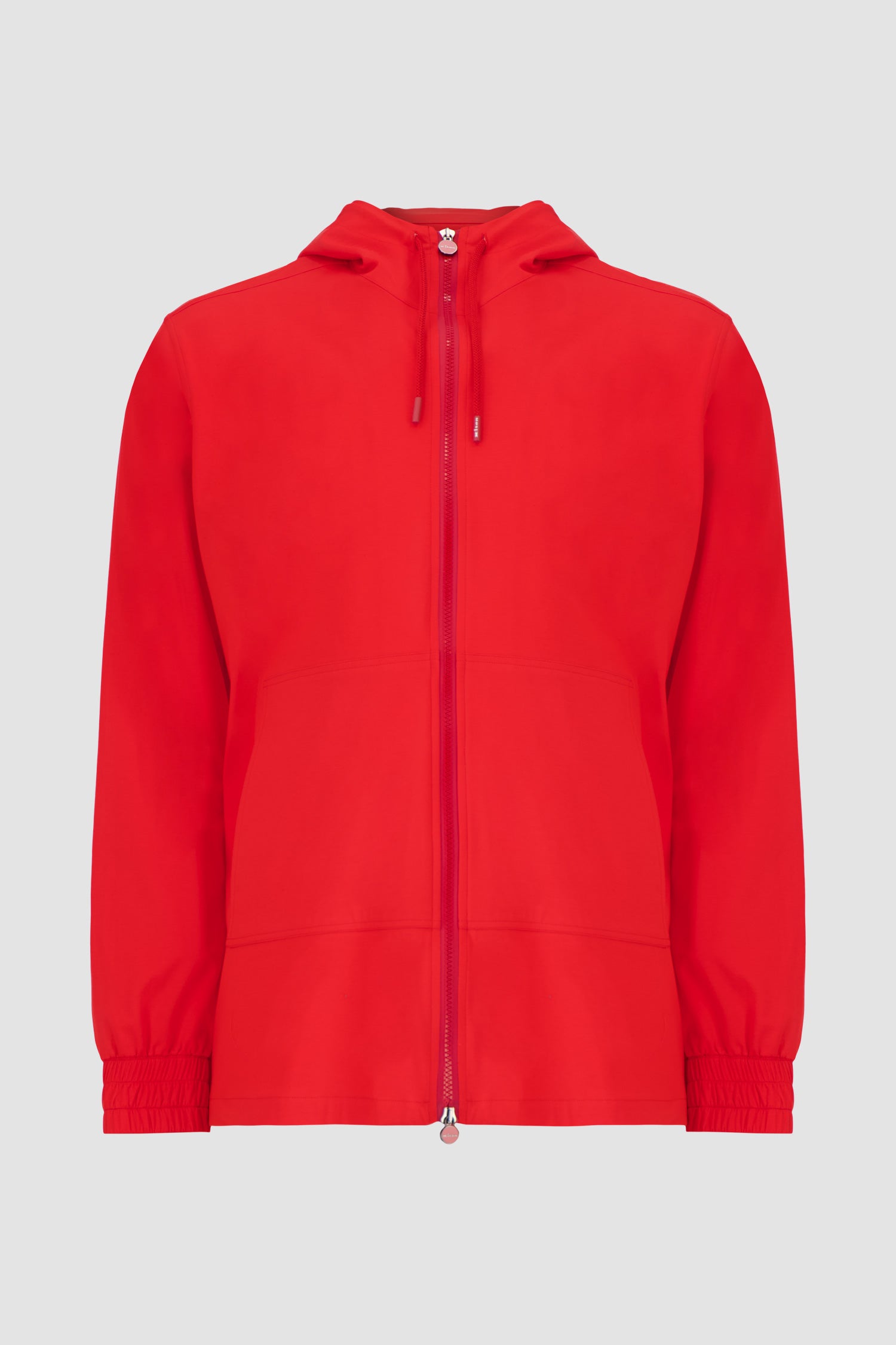 Kiton Red Hooded Zipped Sweatshirt