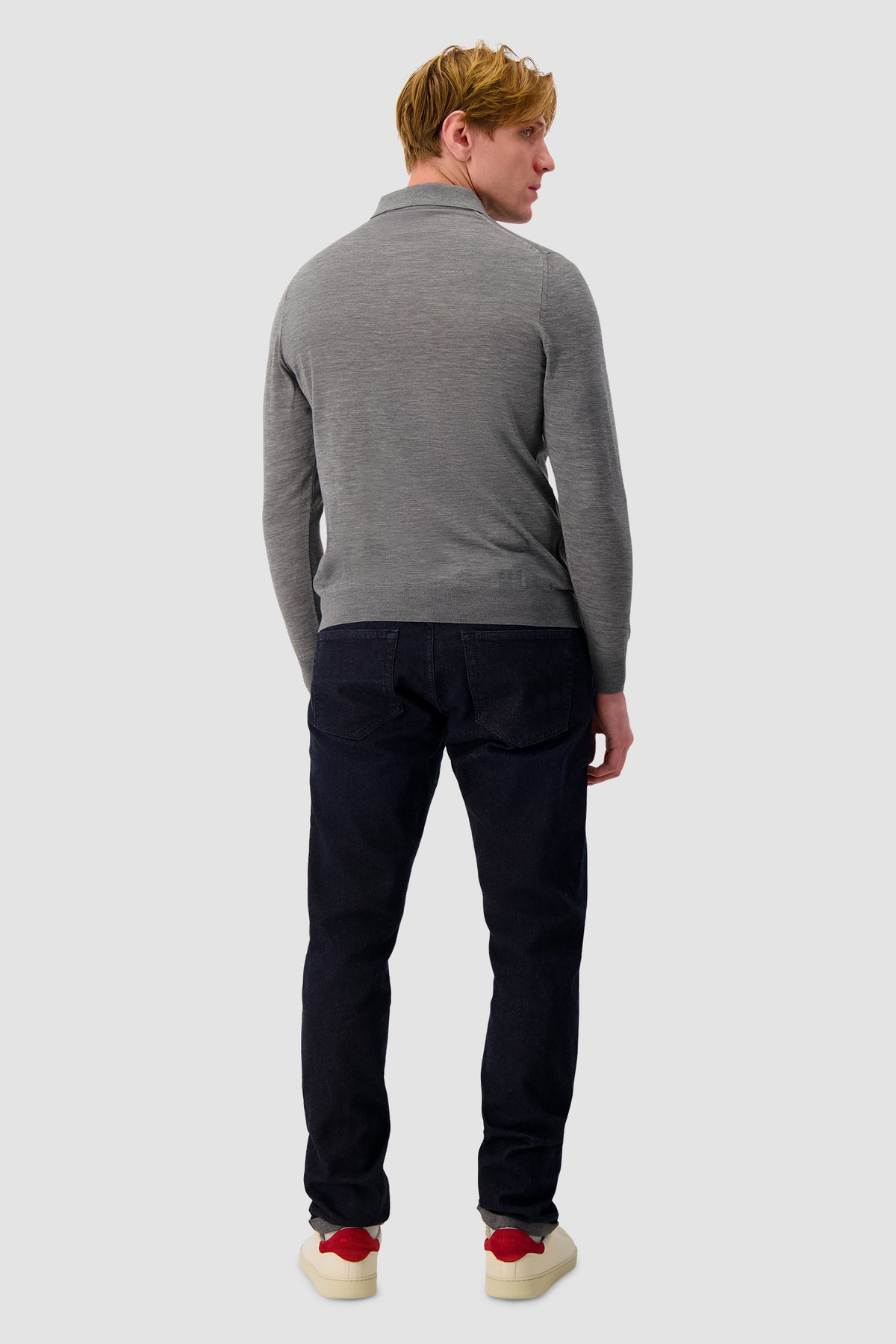 Kiton Grey Half-Zip Polo Sweater