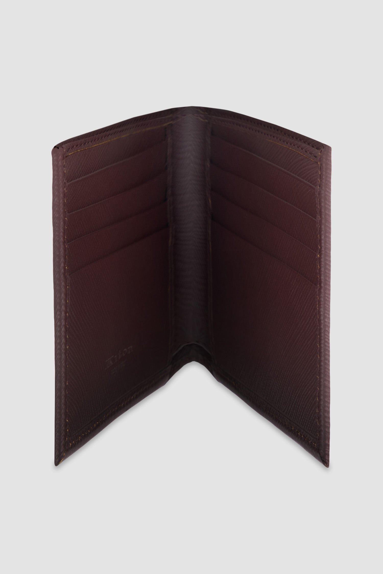 Portefeuille pliable Kiton en cuir de veau noir