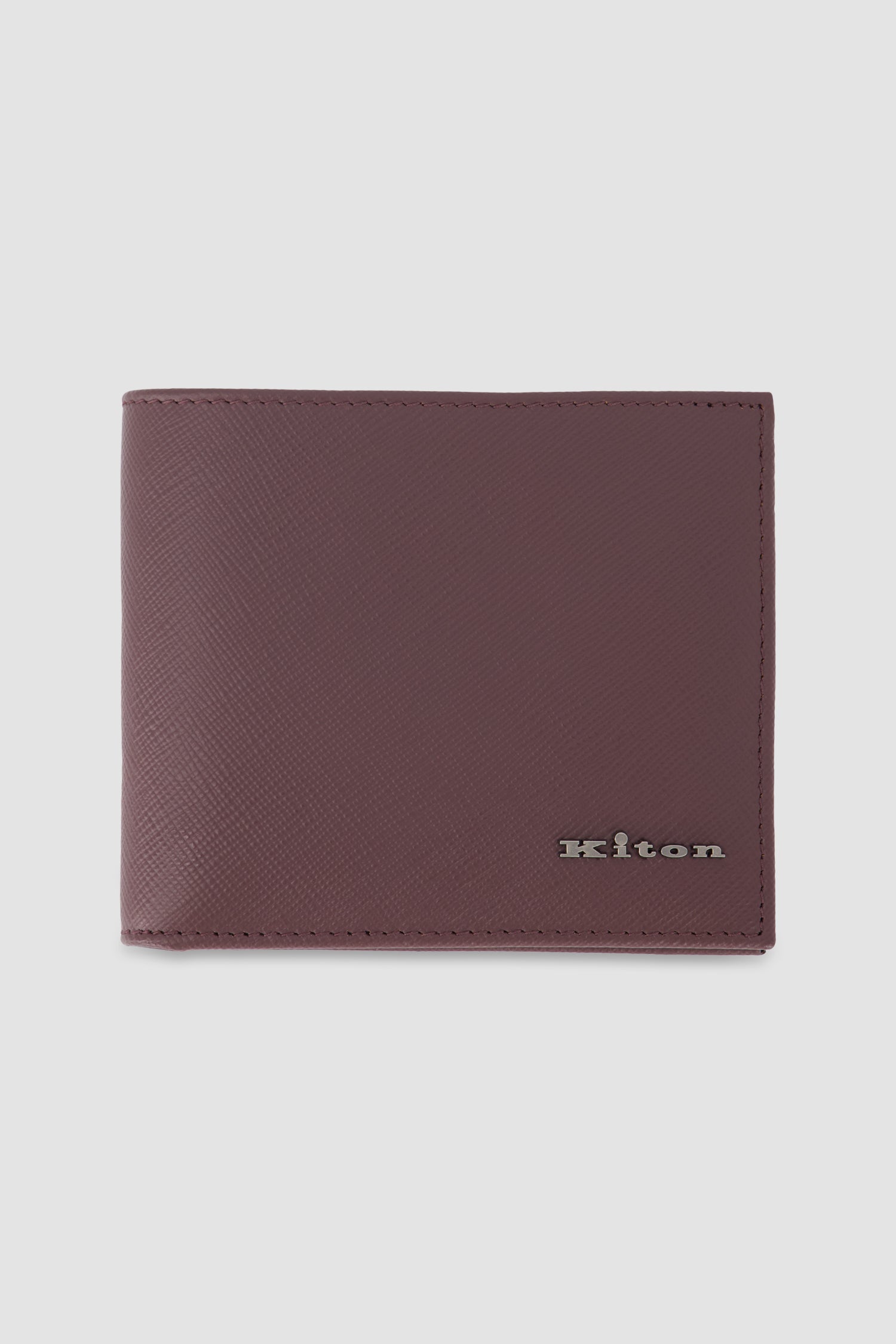 Portefeuille pliable Kiton en cuir de veau noir