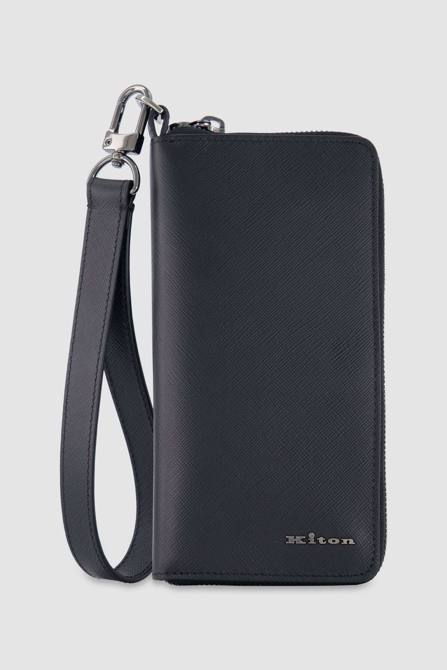 Kiton Black Calfskin Phone Holder