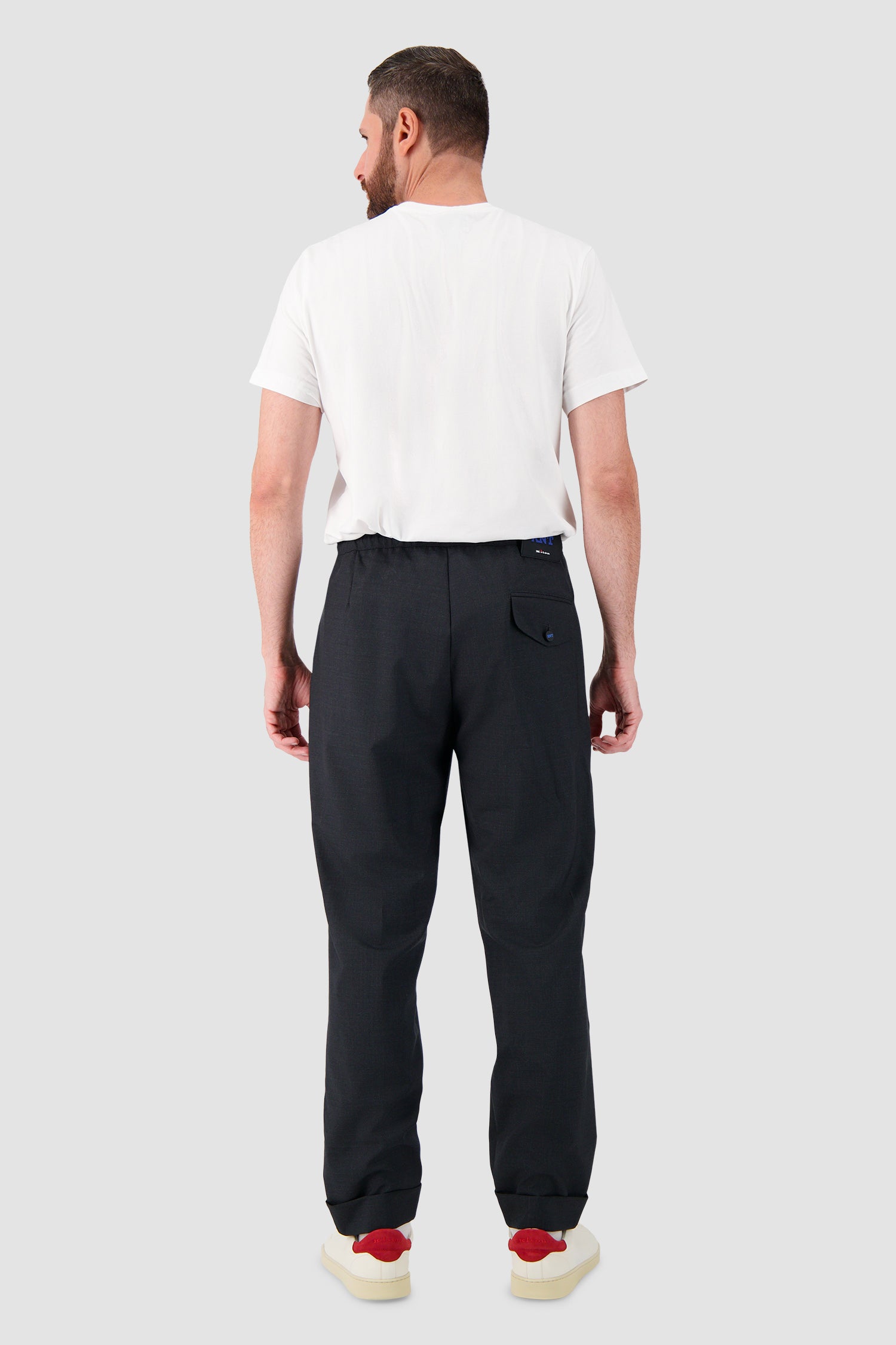 Kiton Dark Grey Wool Trousers