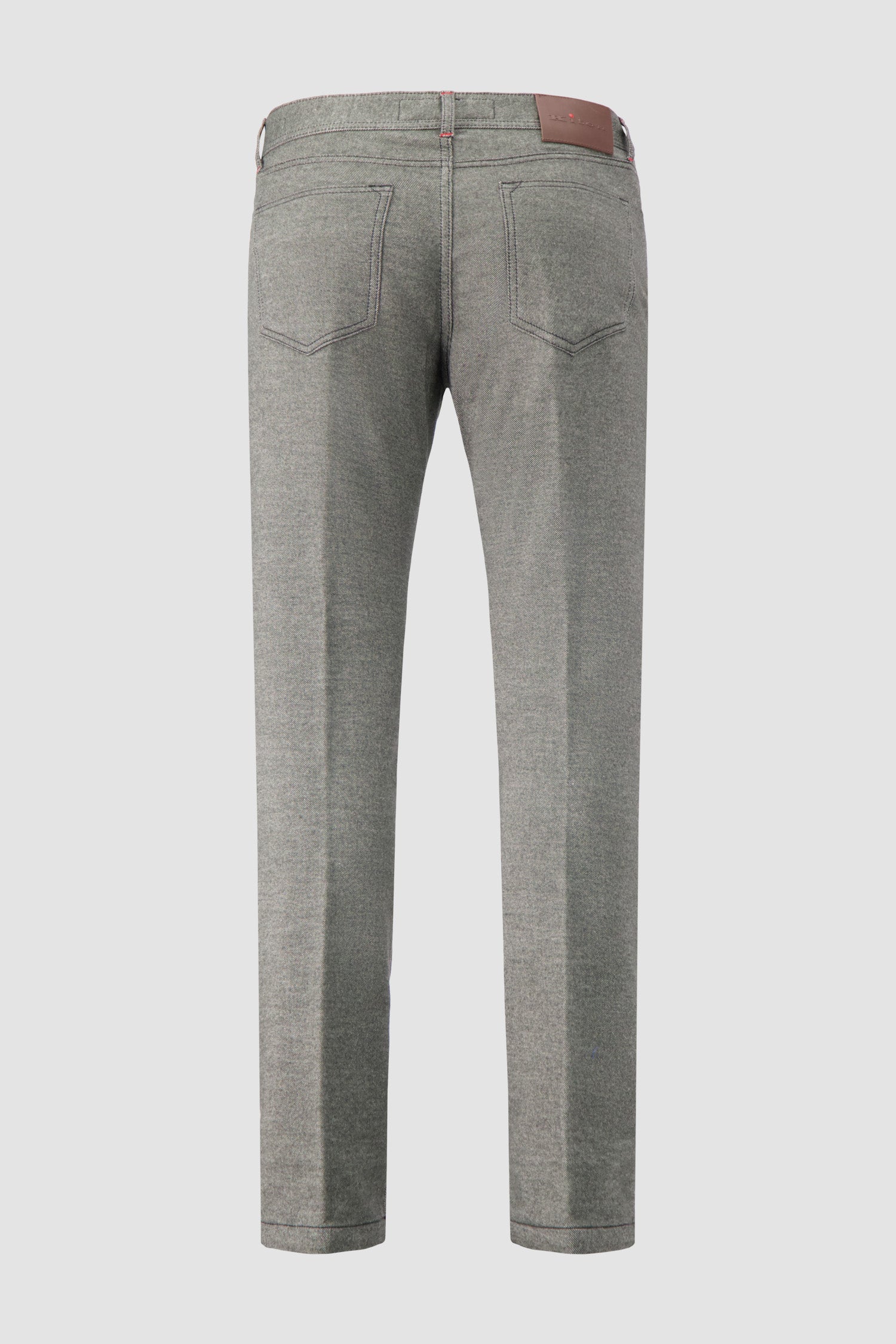 Kiton Grey Cotton Blend Five-Pocket Trousers