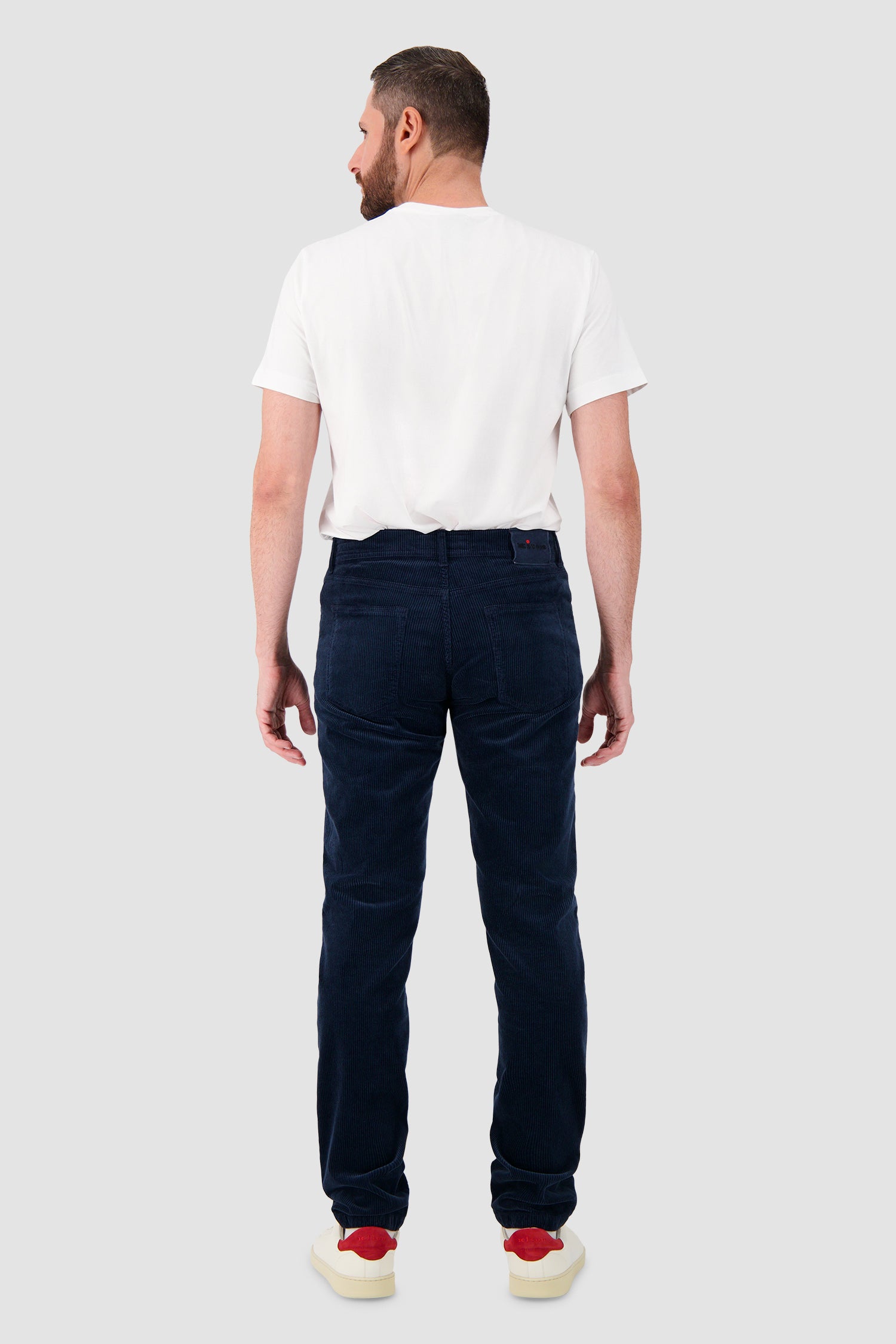 Pantalon en velours côtelé rouge Kiton