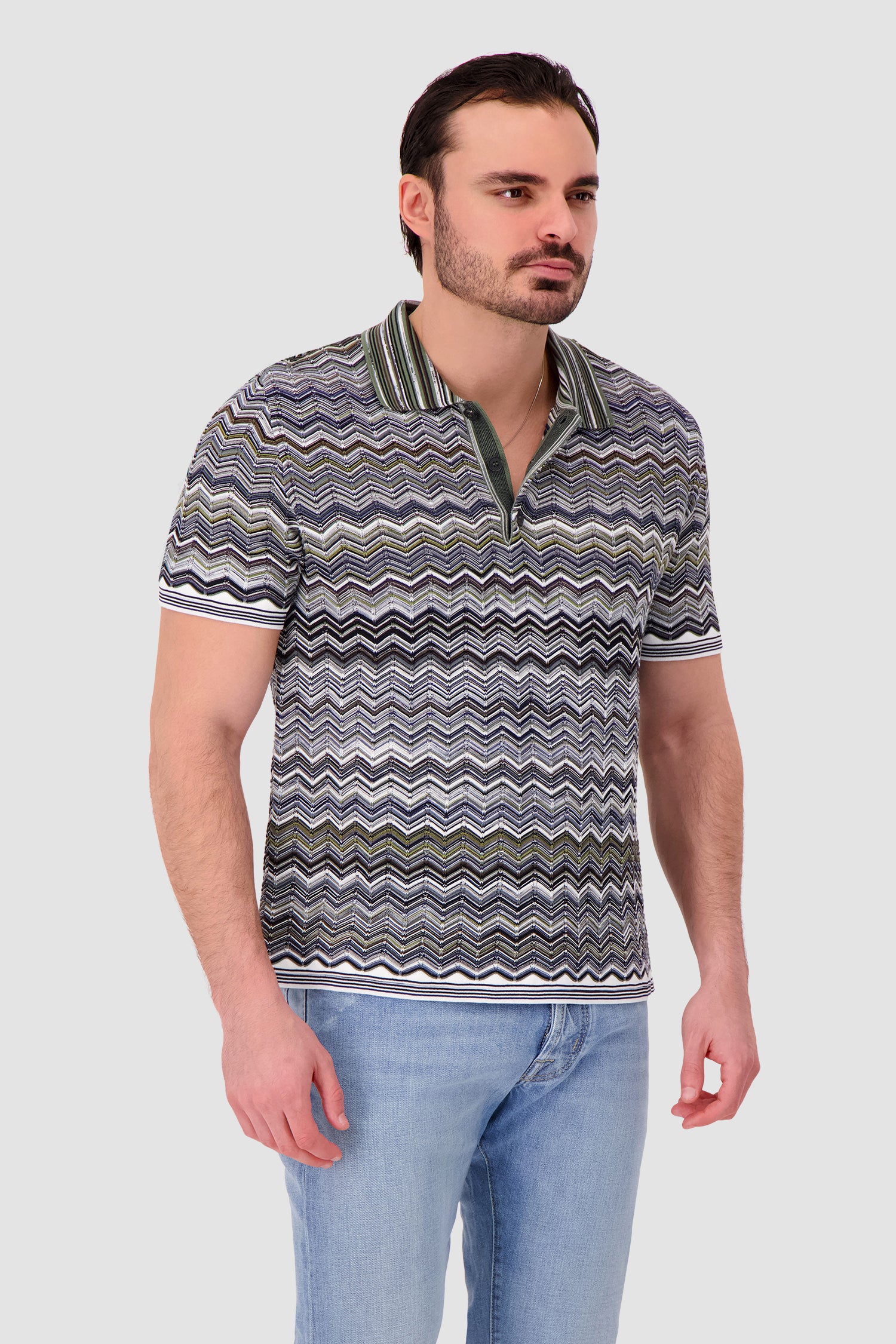 Missoni Short-sleeve polo with Chevron pattern