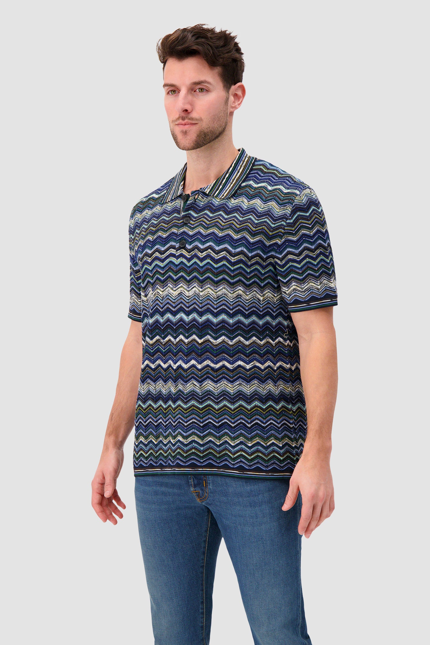 Missoni Short-sleeve polo with Chevron pattern