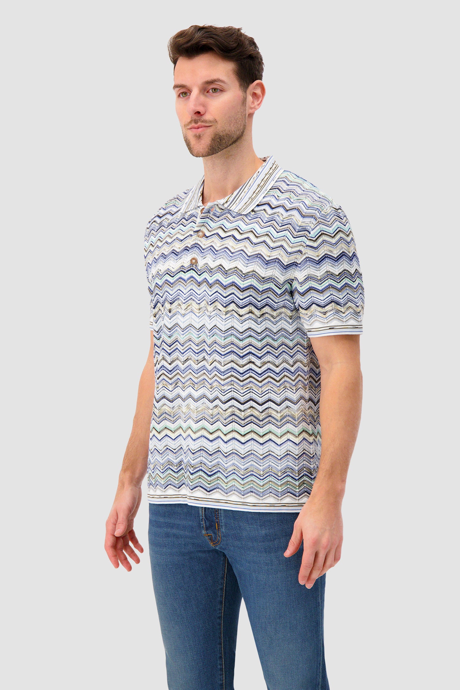 Missoni Short-sleeve polo with Chevron pattern