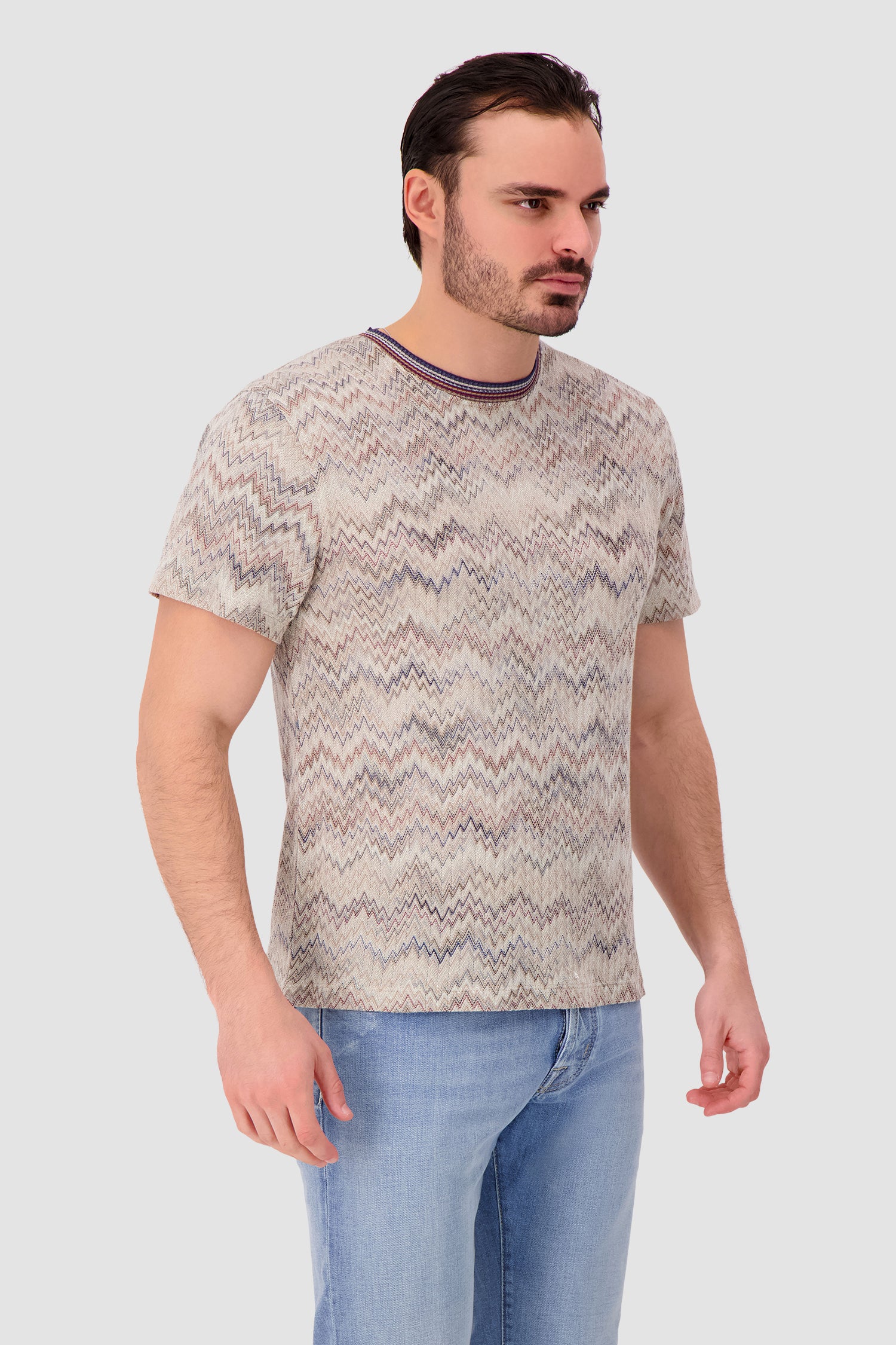 Missoni Crew-neck cotton T-shirt with dégradé snake pattern