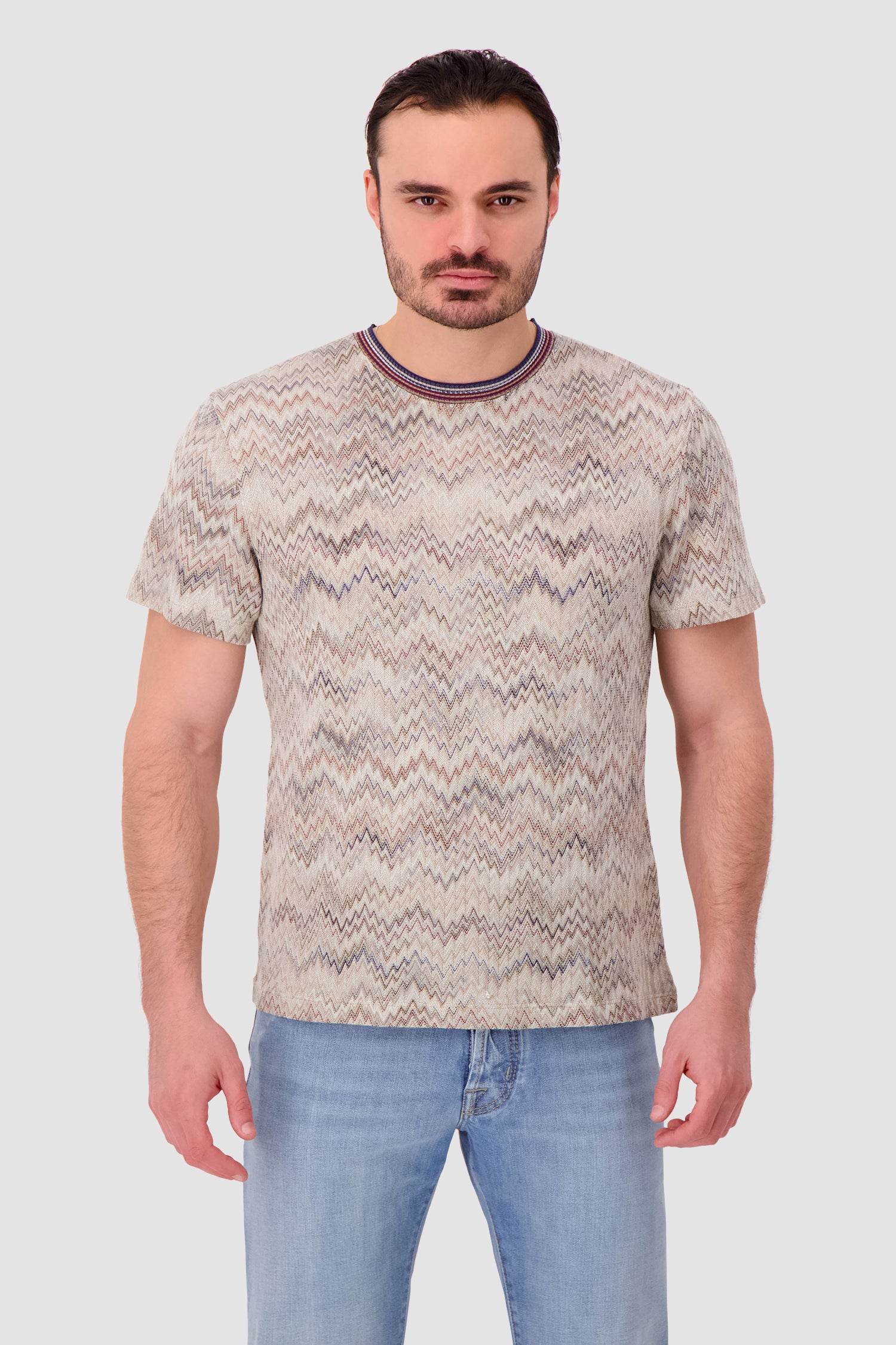 Missoni Crew-neck cotton T-shirt with dégradé snake pattern