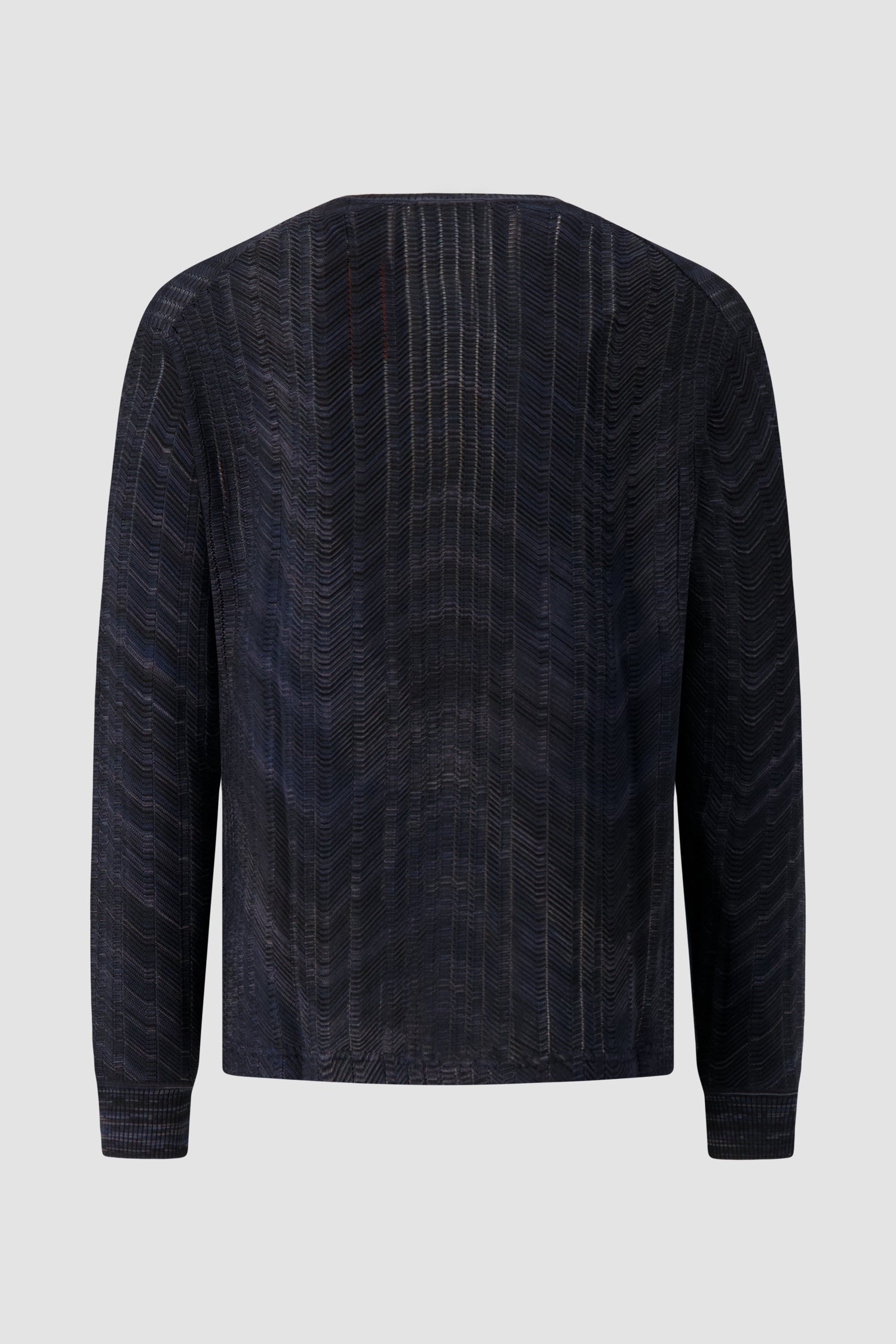 Missoni Navy Knit Chevron Stich Long Sleeve Sweater