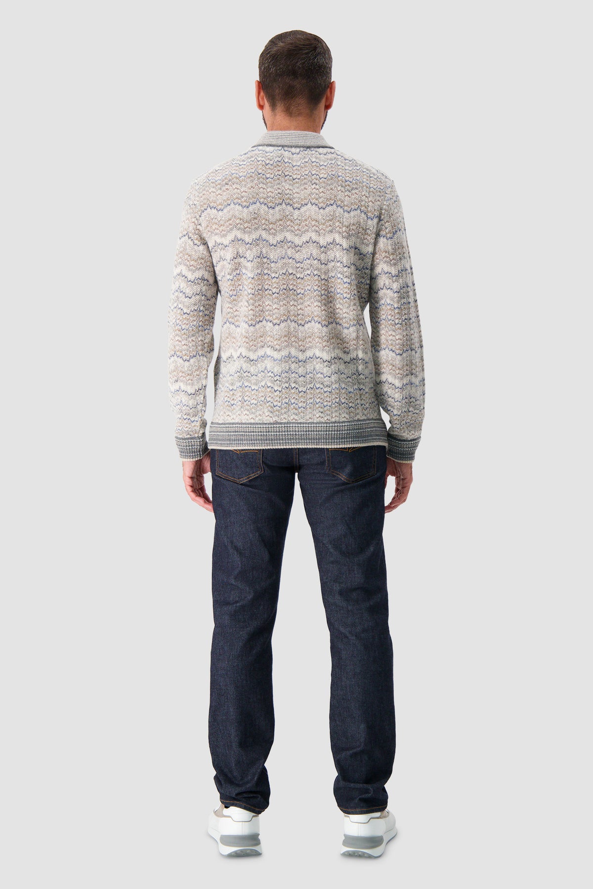 Missoni Ivory Cashmere Long Sleeve Polo Sweater