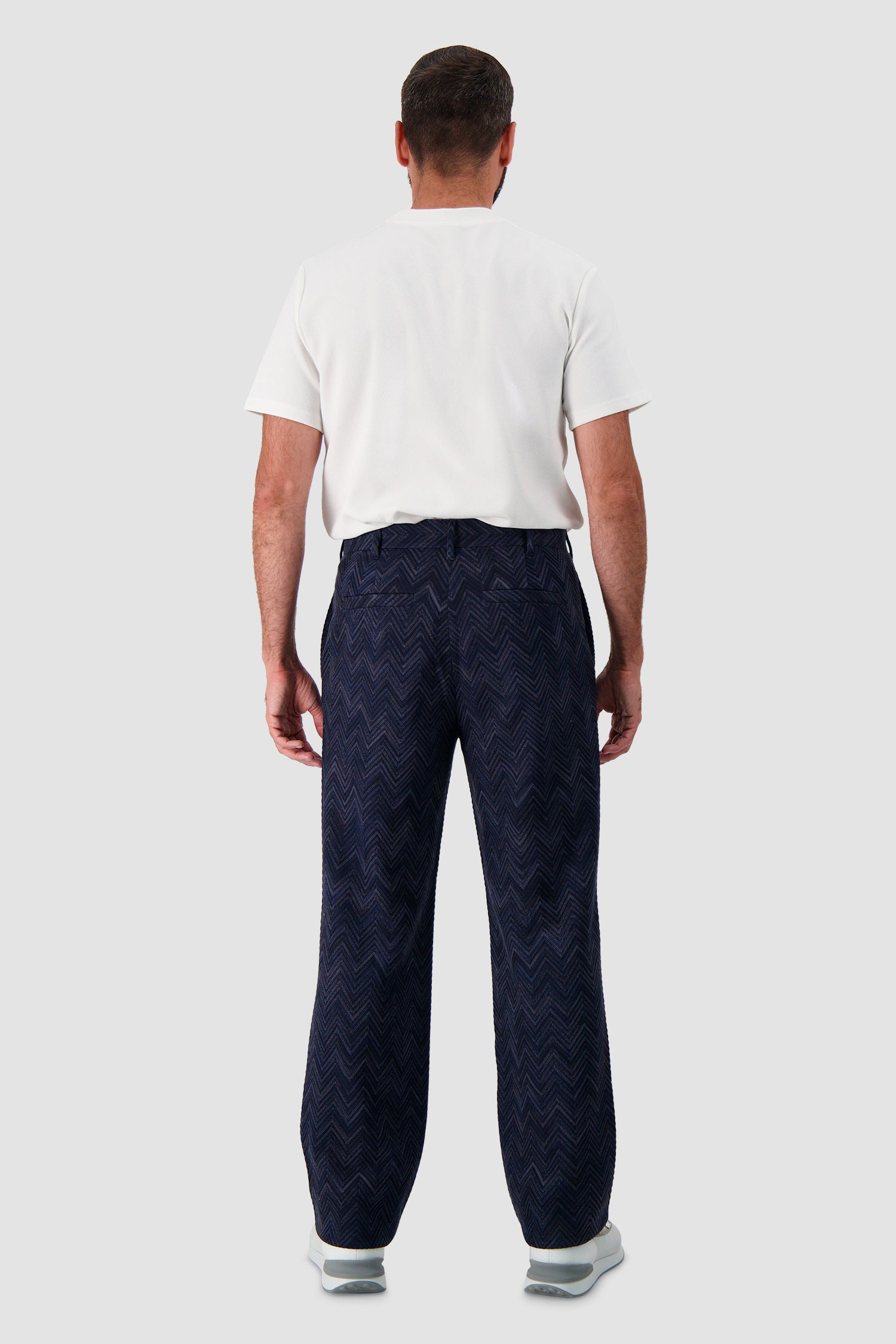 Missoni Navy Knit Chevron Trousers