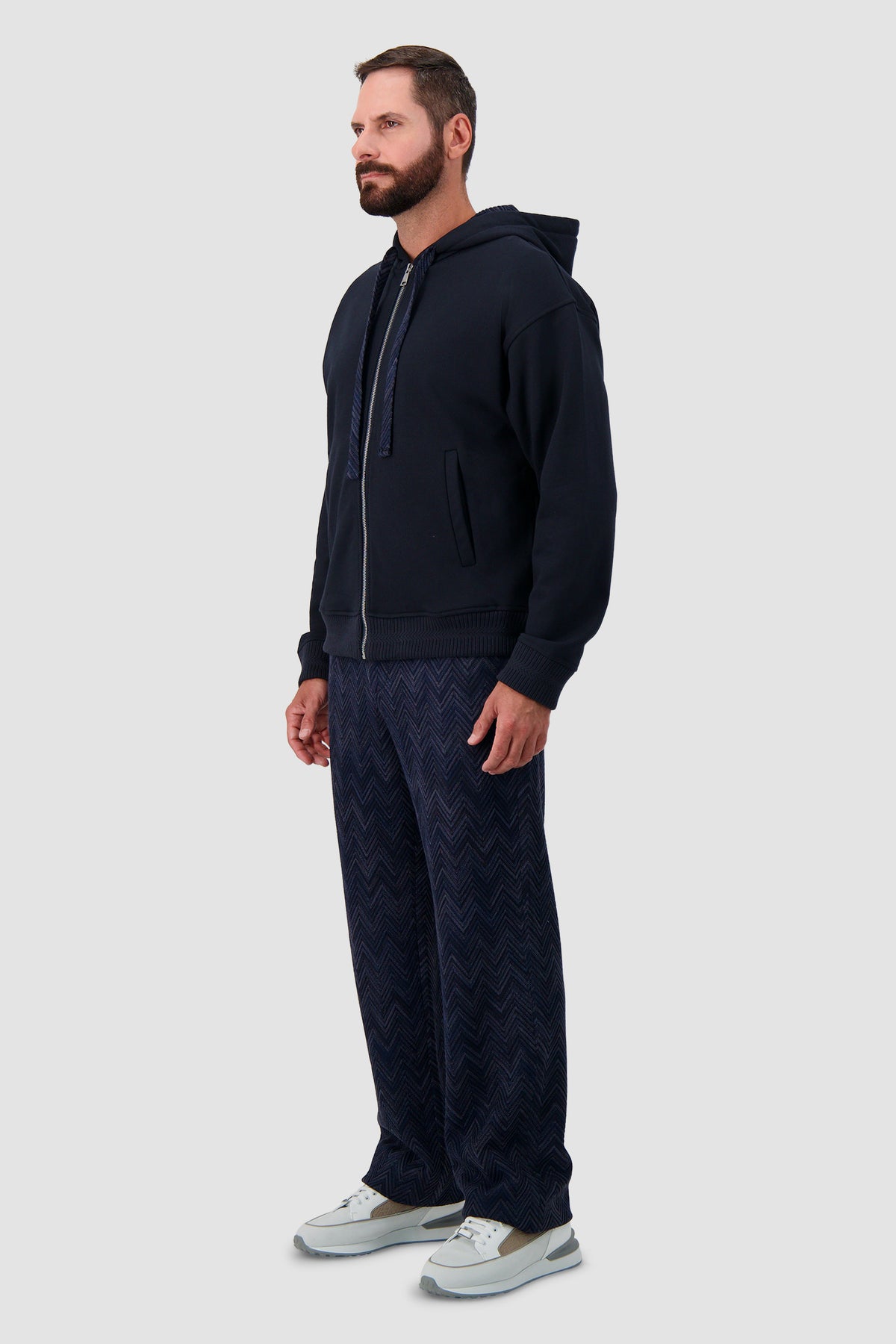 Missoni Navy Zip-Front Hoodie